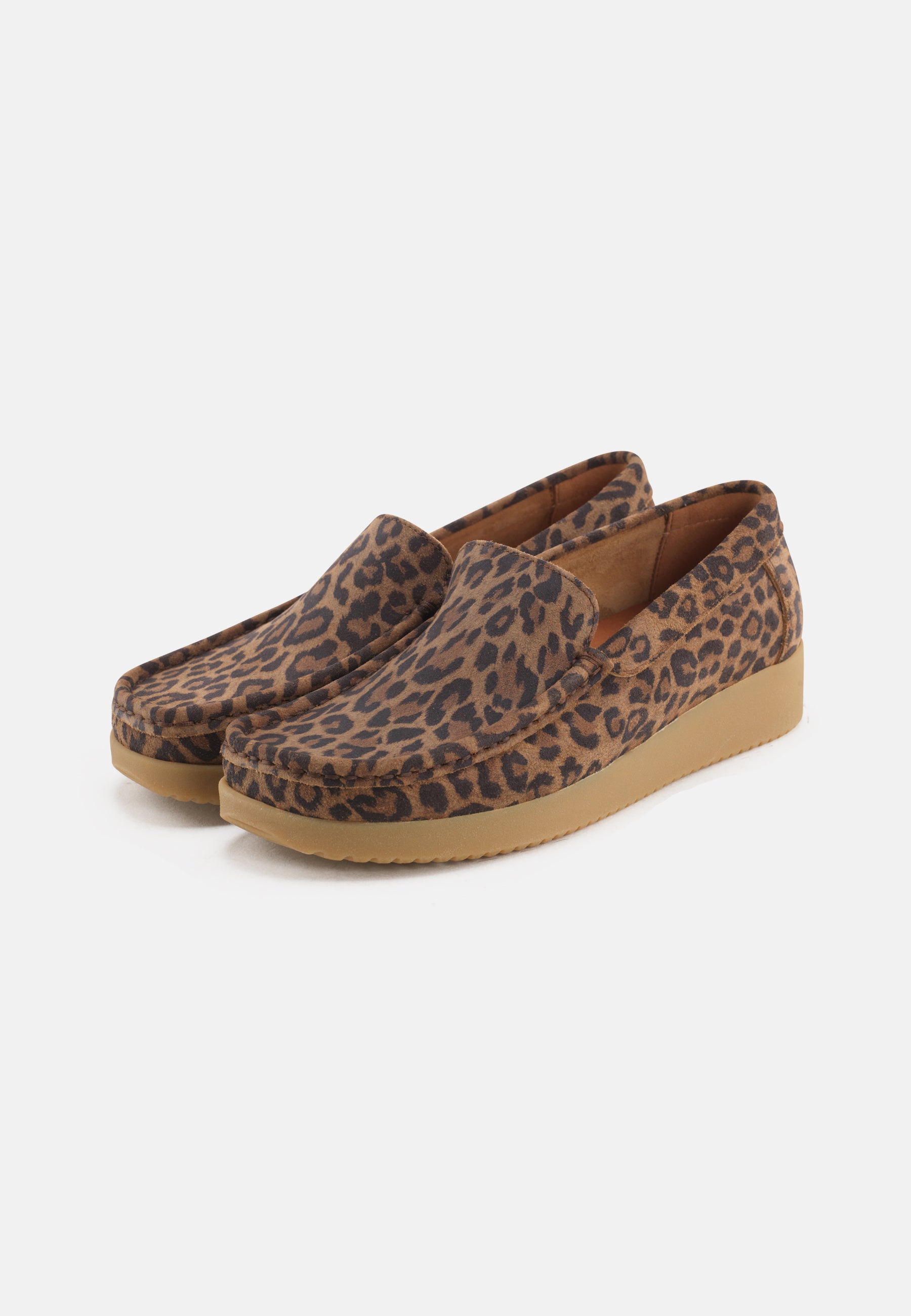 Nature Footwear Elin Loafer Suede læder i Leopardprint med ydersål af naturgummi