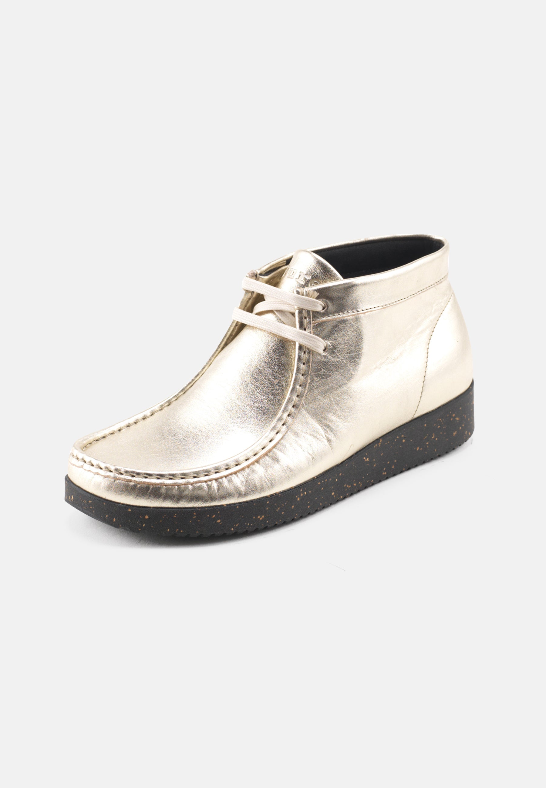 Nature Footwear Ellen snørestøvle metallic læder Guld med ydersål af naturgummi