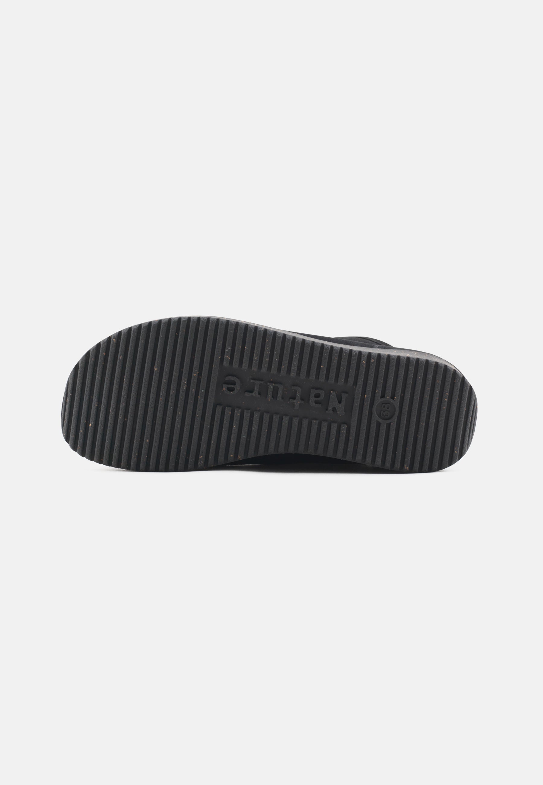 Nature Footwear Ellen snørestøvle Suede læder sort med ydersål af sort  naturgummi med korkrester