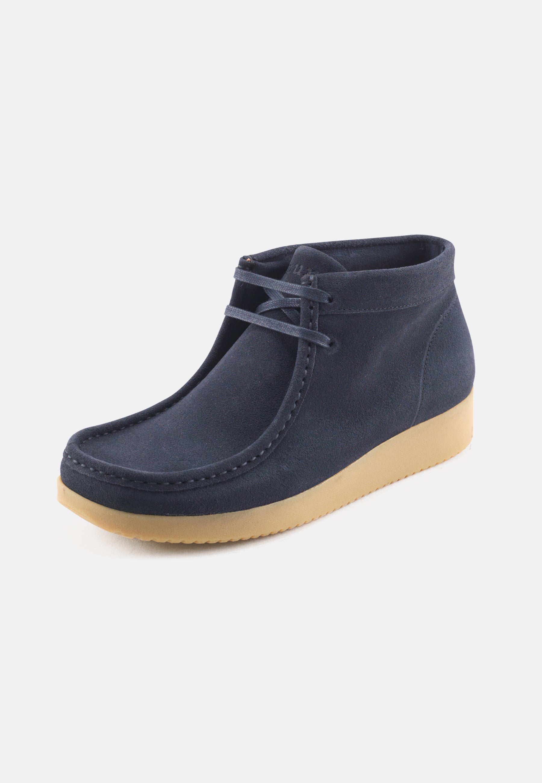 Nature Footwear Ellen snørestøvle Suede læder farve Navy med ydersål af naturgummi