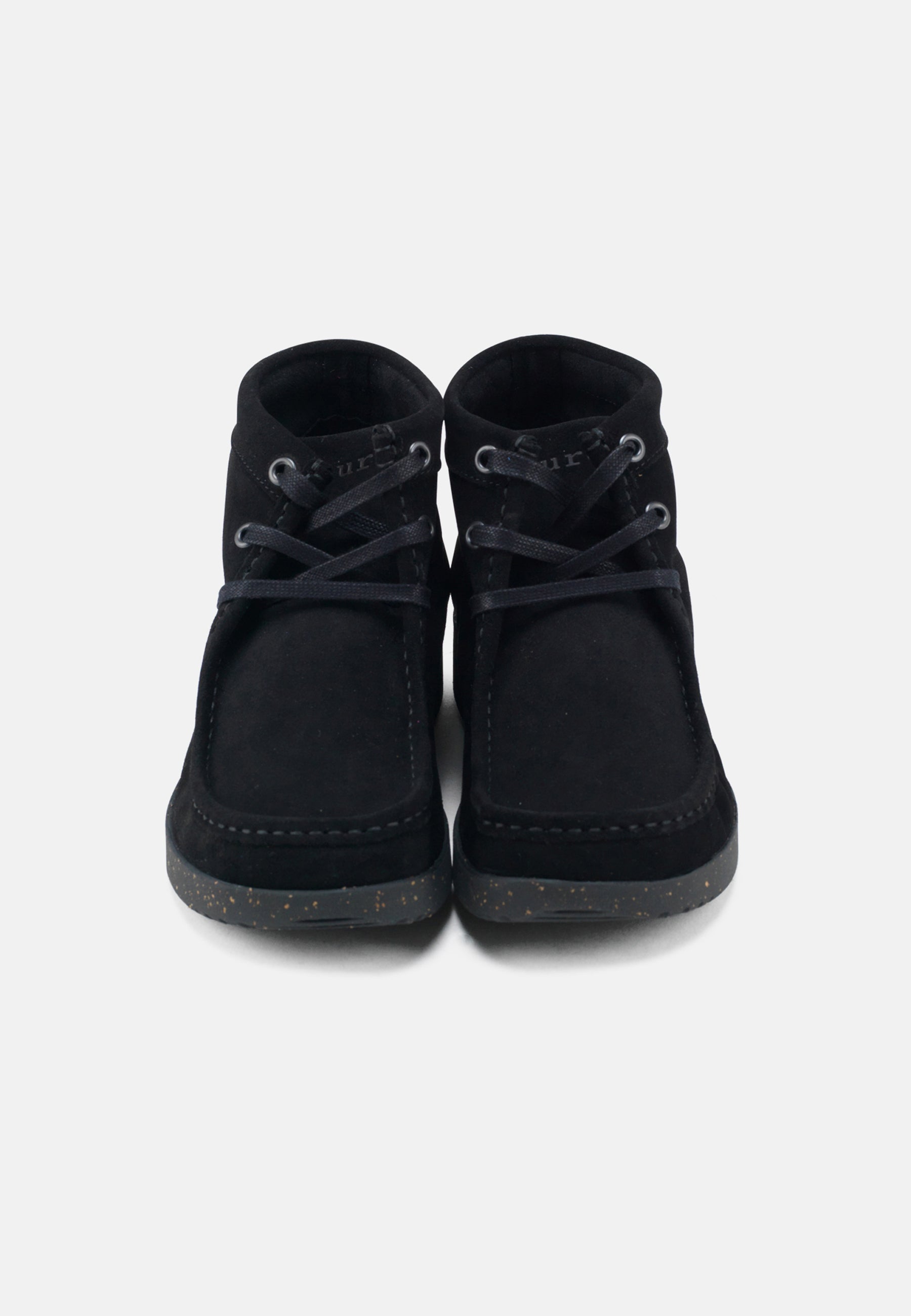 Nature Footwear Emma Snørestøvle Suede læder farve Sort med ydersål i sort naturgummi med korkrester 