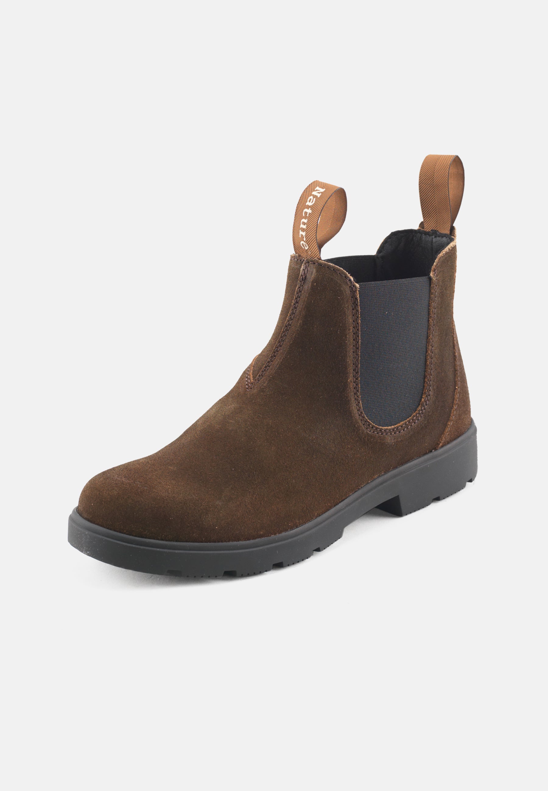 Nature Footwear Gorm Støvle med elastik i siderne i Oil Suede læder farve Mahogany med sål af naturgummi