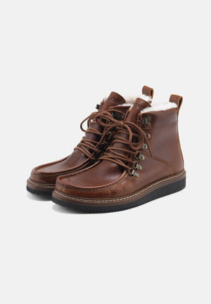 Nature Footwear Gro Varmforet Støvle Leather Warm linned Boot 114 Tobacco