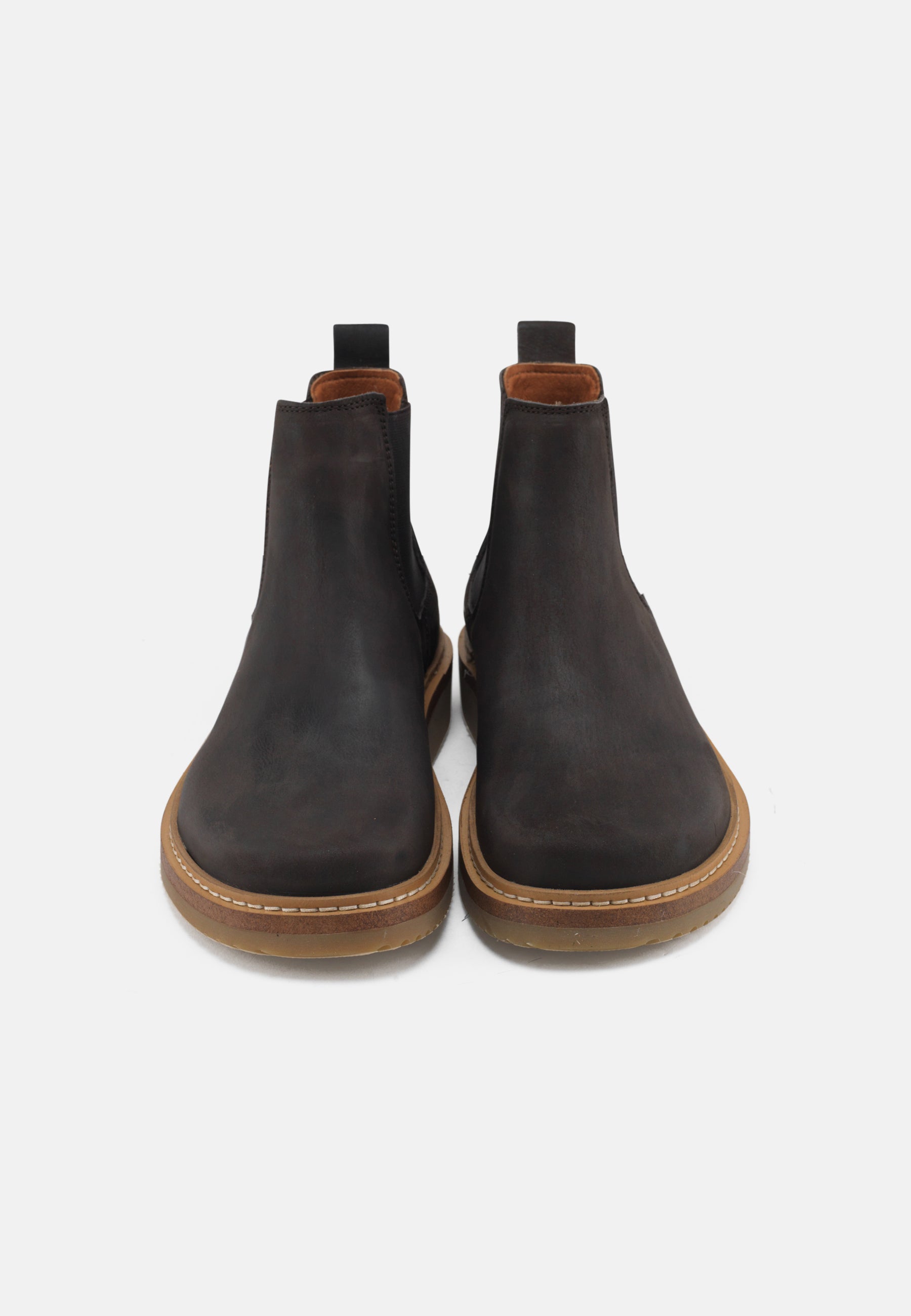 Nature Footwear Gry Støvle med elastik I siderne Nubuck læder farve Bison med ydersål af naturgummi med læderrand 