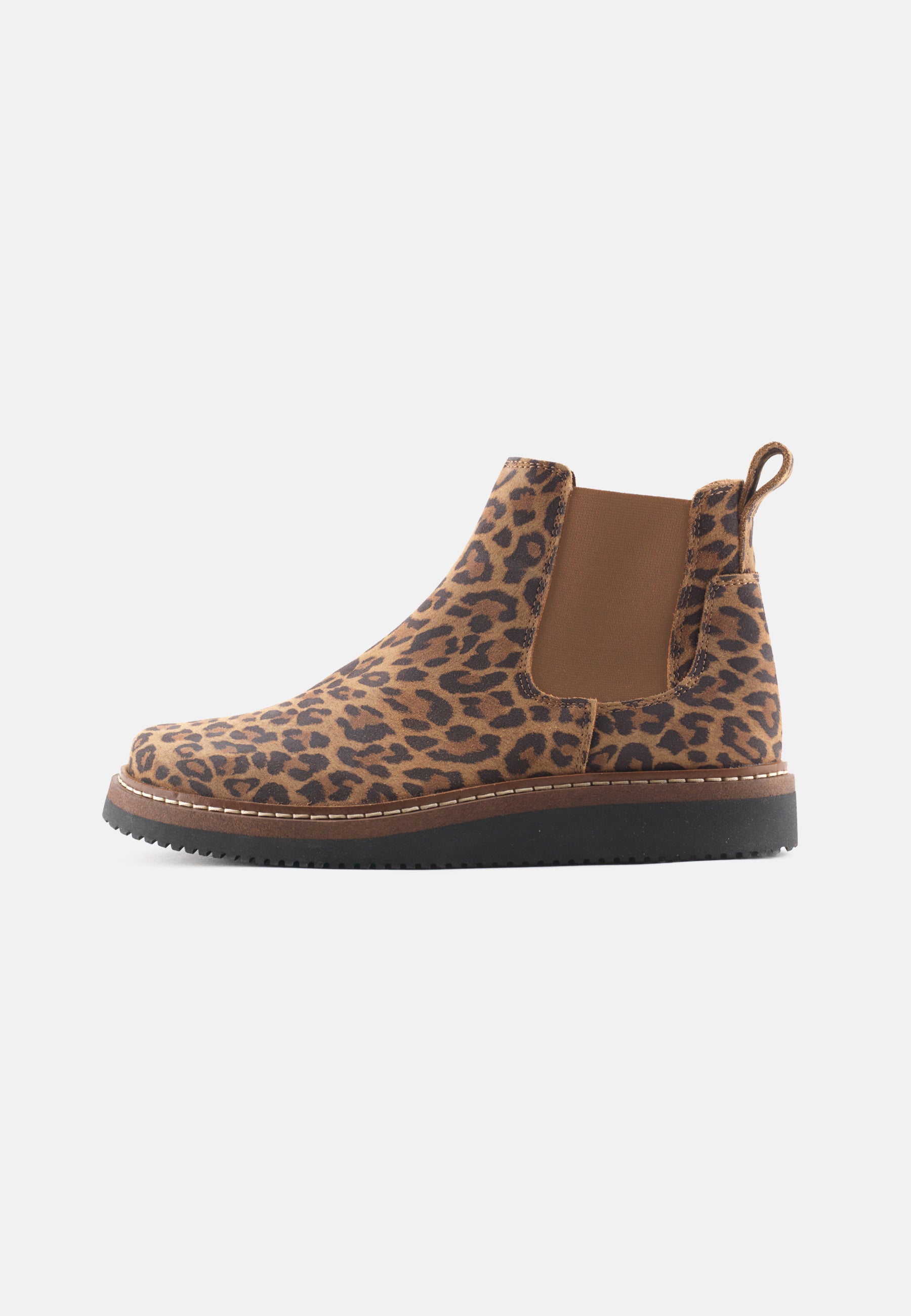 Nature Footwear Gry Støvle med elastik I sidderne Suede læder med Leopard print og ydersål af naturgummi med læderrand 