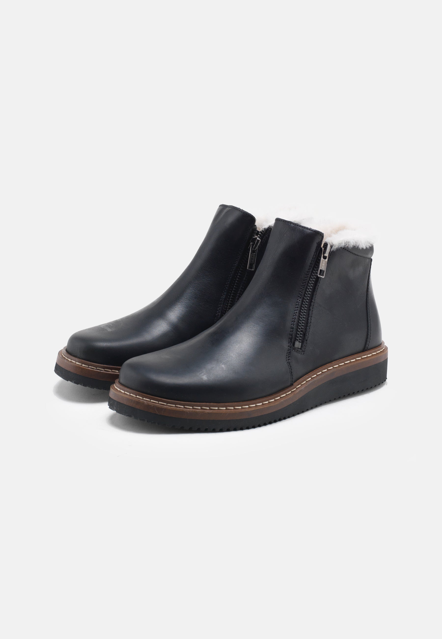 Nature Footwear Gunvor Varmforet Støvle Leather Boot 002 Black