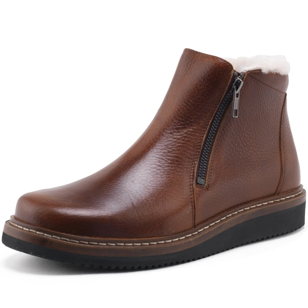 Nature Footwear Gunvor Varmforet Støvle Leather Boot 114 Tobacco