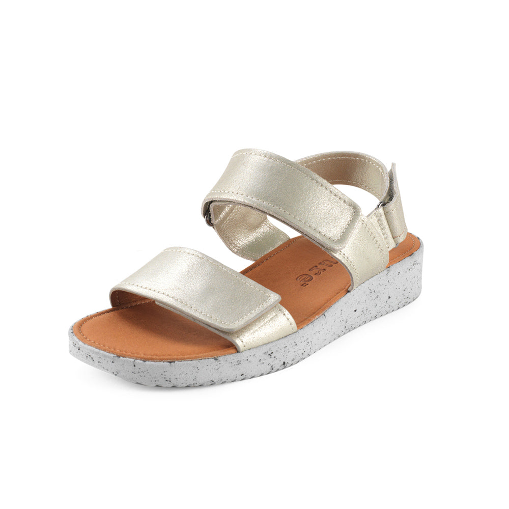 Nature Footwear Karen Leather Metallic Sandal 012 Silver