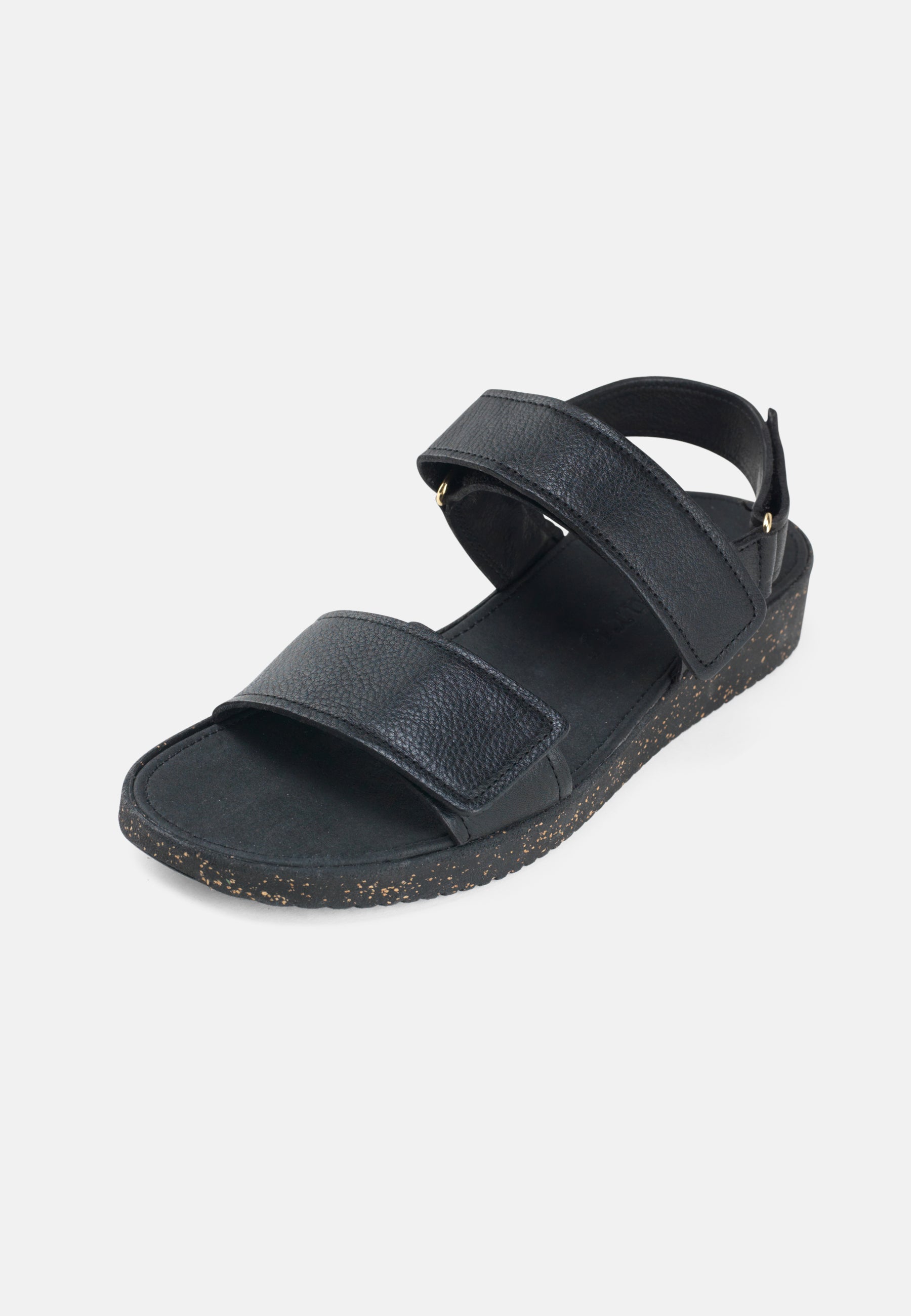 Nature Footwear Karen Sandal Læder farve sort med naturgummisål med korkrester