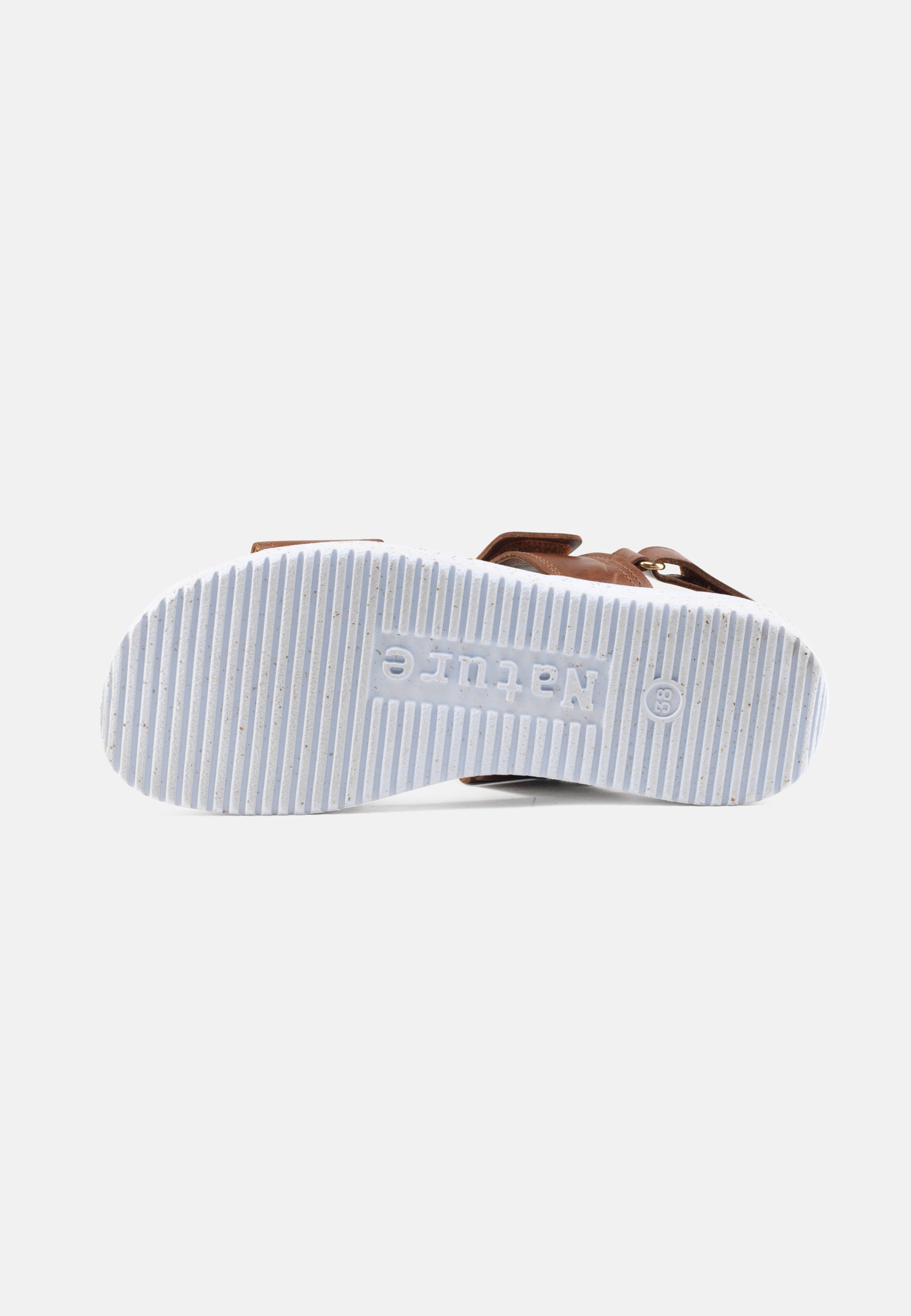 Nature Footwear Karen Sandal Læder farve Tobacco med såler af hvid naturgummi