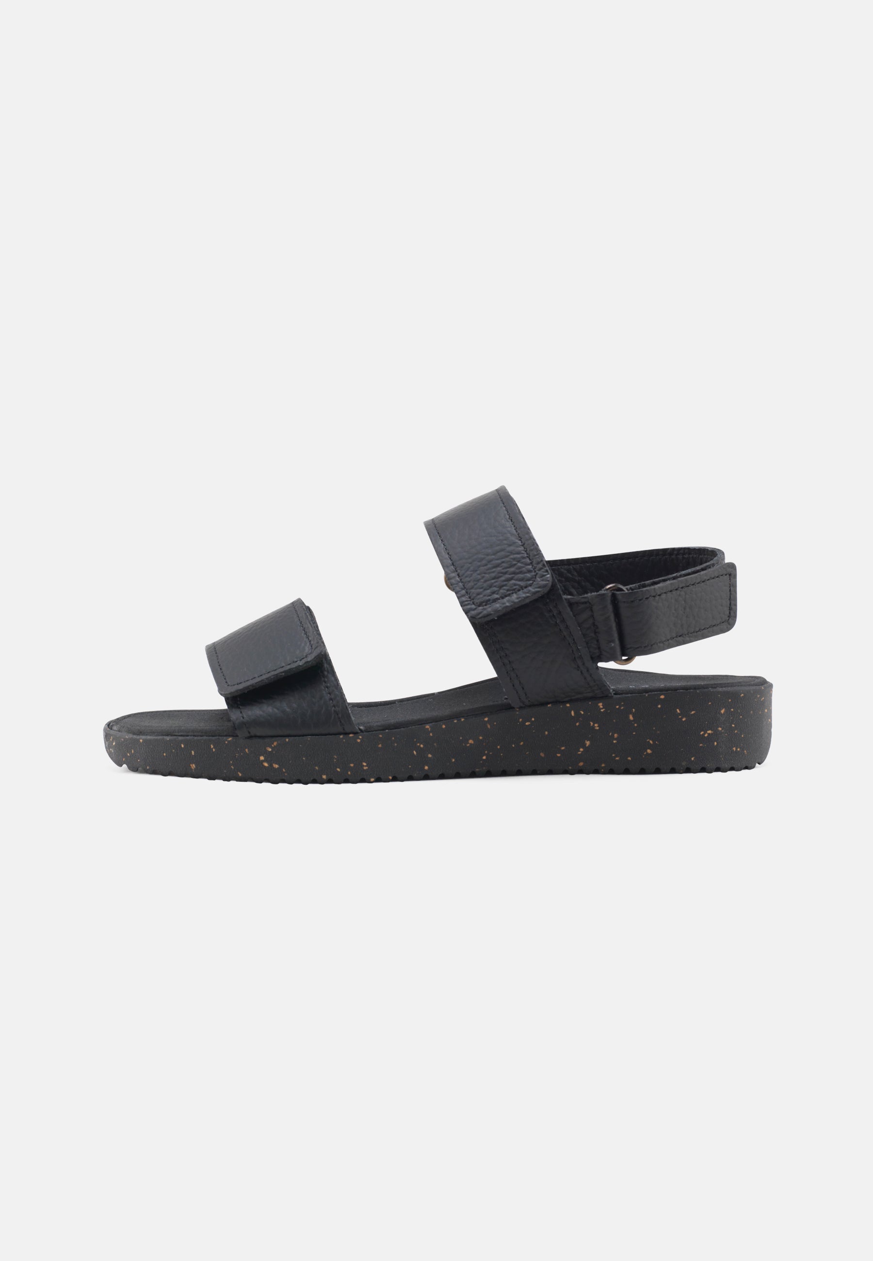 Nature Footwear Karen Sandal Læder farve Black med naturgummisål med korkrester