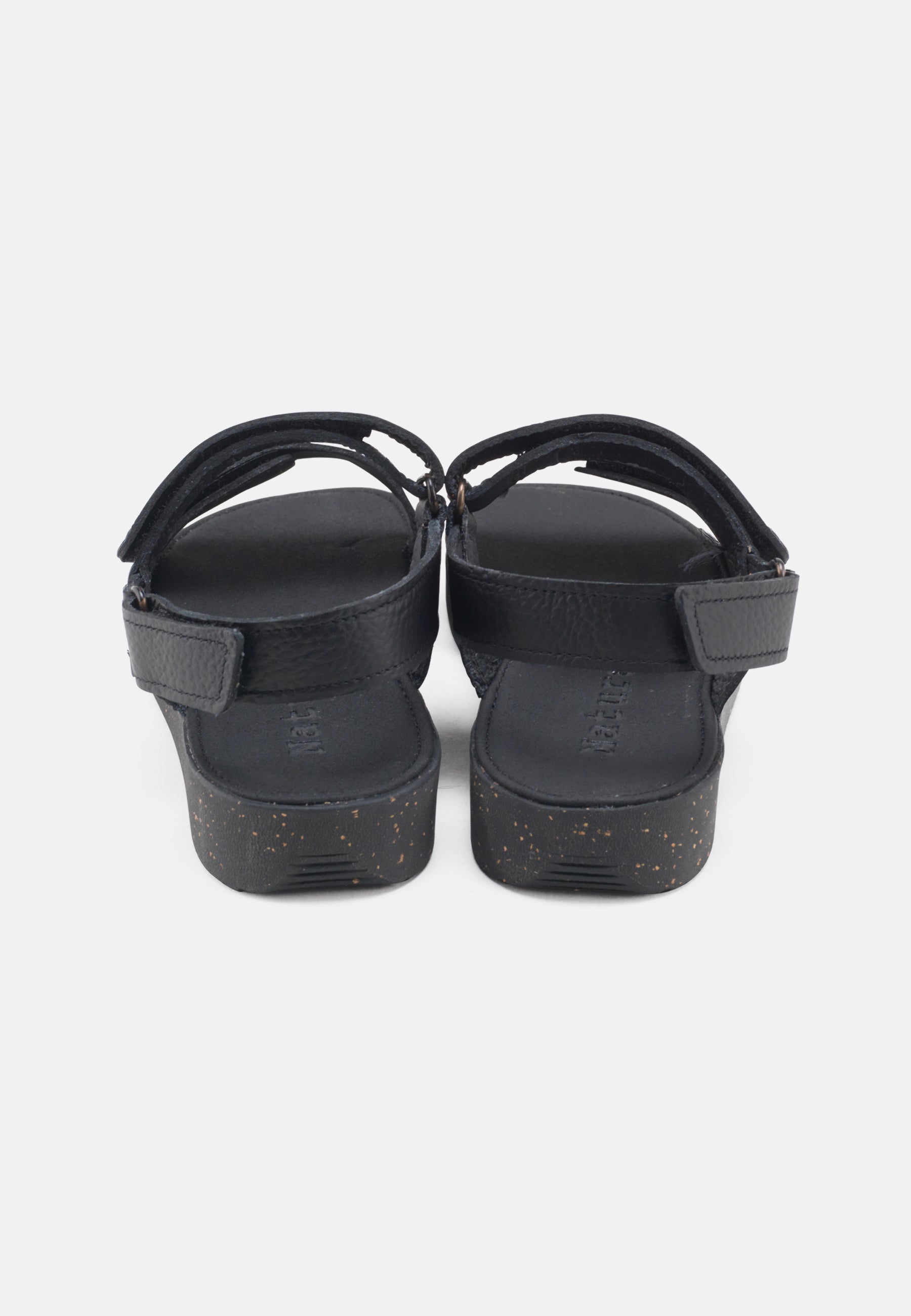 Nature Footwear Karen Sandal Læder farve Black med naturgummisål med korkrester