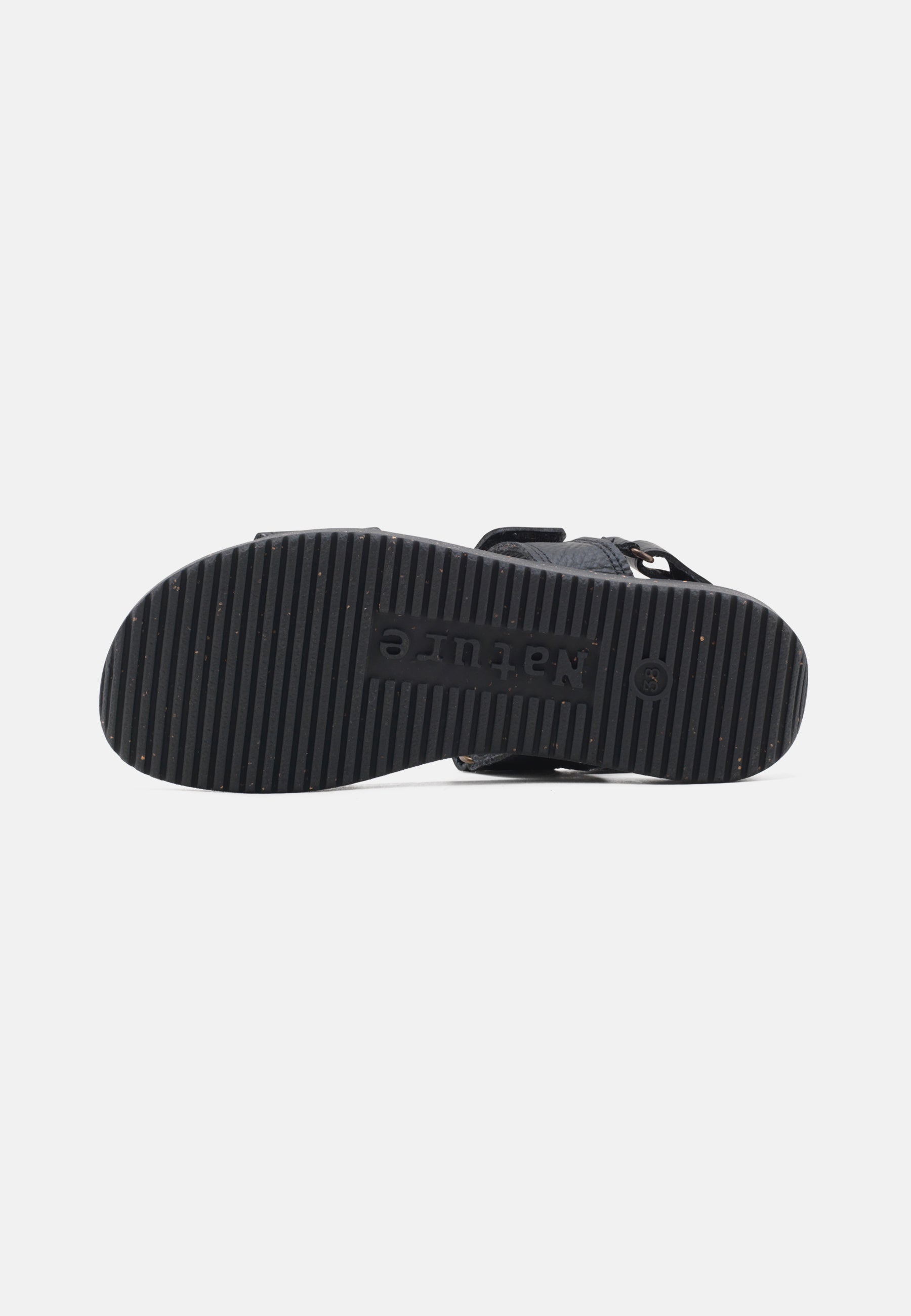 Nature Footwear Karen Sandal Læder farve Black med naturgummisål med korkrester