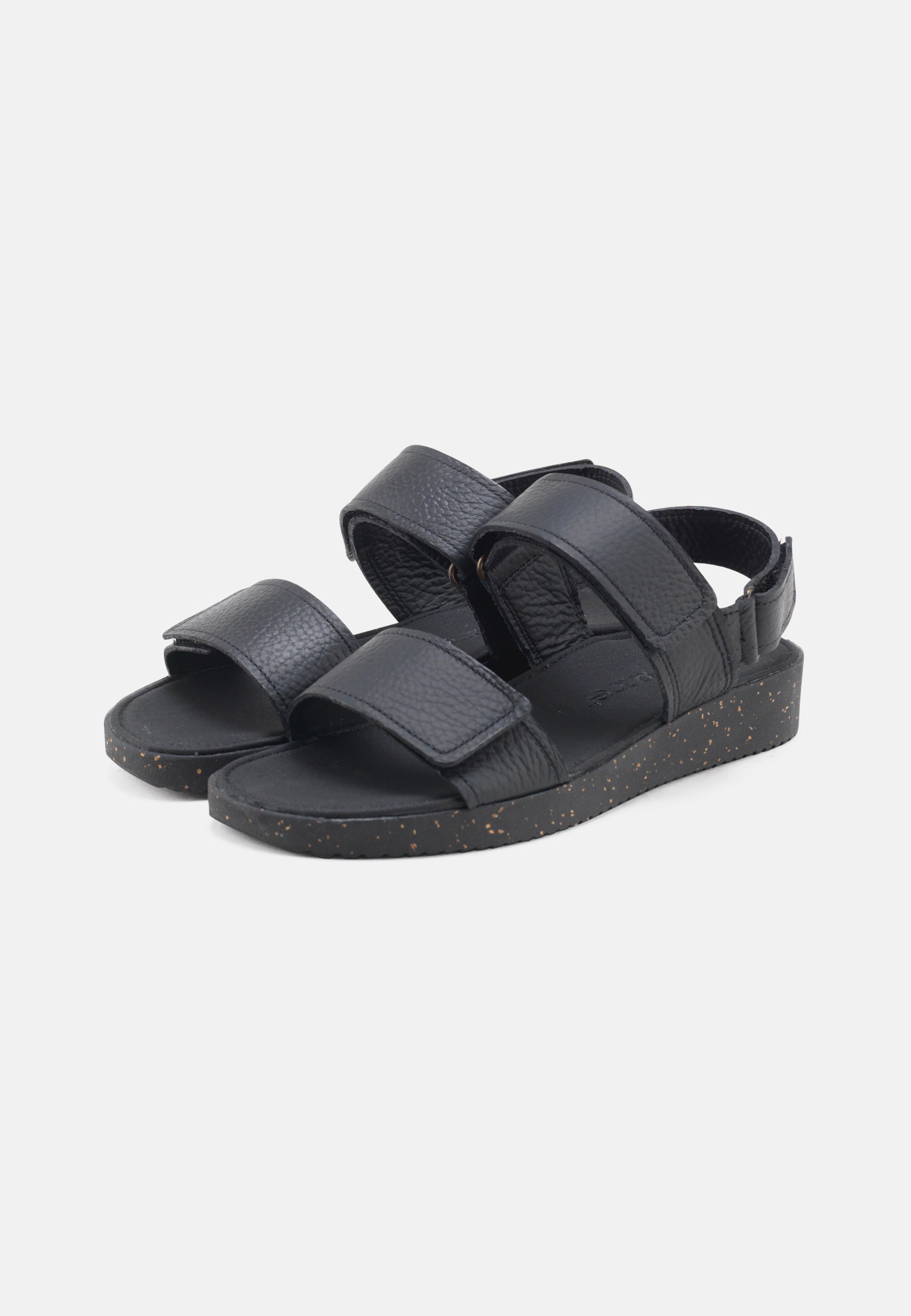 Nature Footwear Karen Sandal Læder farve Black med naturgummisål med korkrester