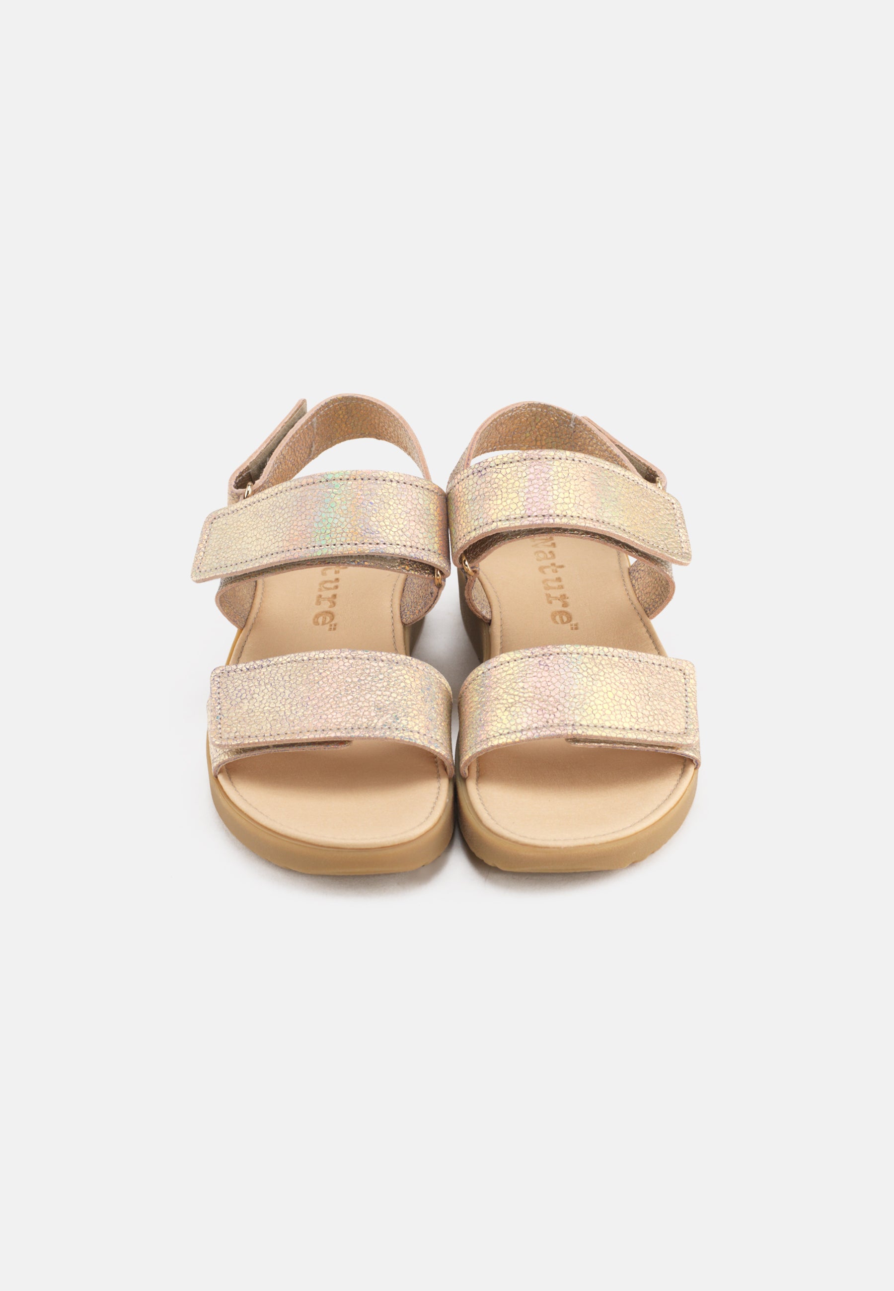 Nature Footwear Karen Sandal Metallic Læder med glittereffekt  og ydersål af naturgummi.