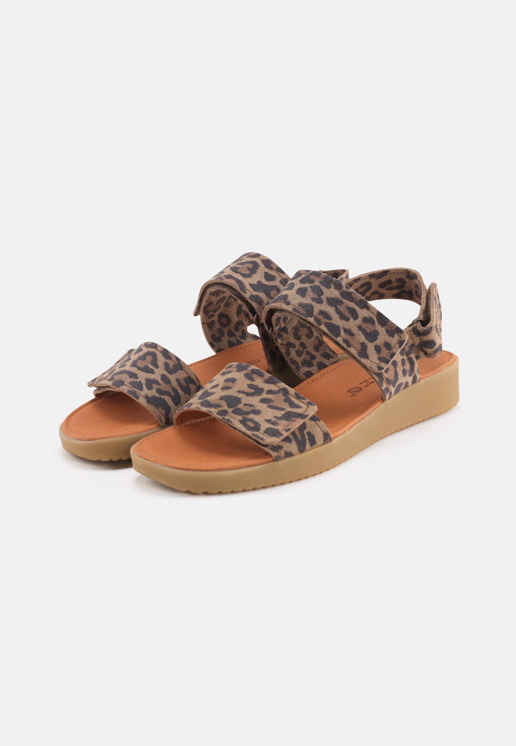 Nature Footwear Karen Sandal Suede læder med Leopard Print og ydersål af naturgummi