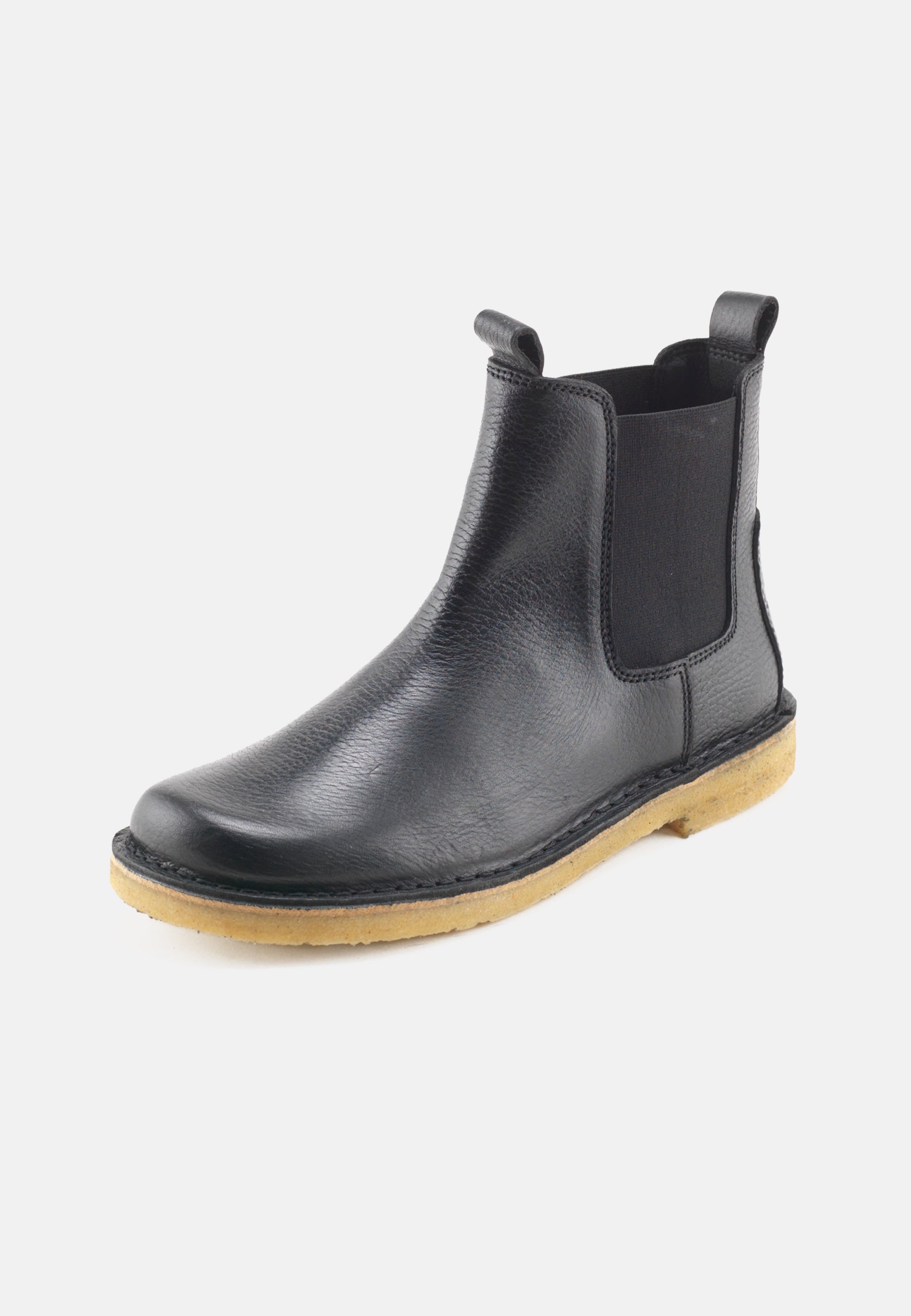 Nature Footwear Laura Støvle med elastik i siderne Læder farve Black med ydersål af ægte rågummi