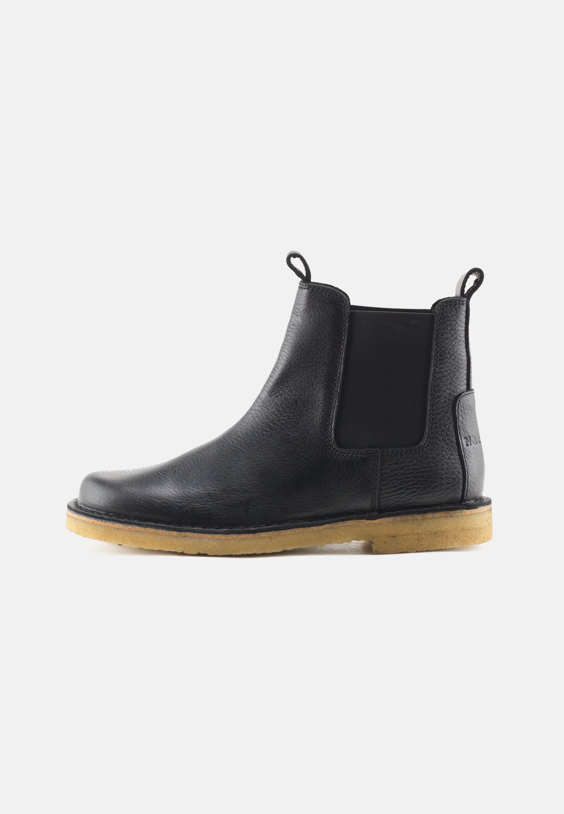 Nature Footwear Laura Støvle med elastik i siderne Læder farve Black med ydersål af ægte rågummi