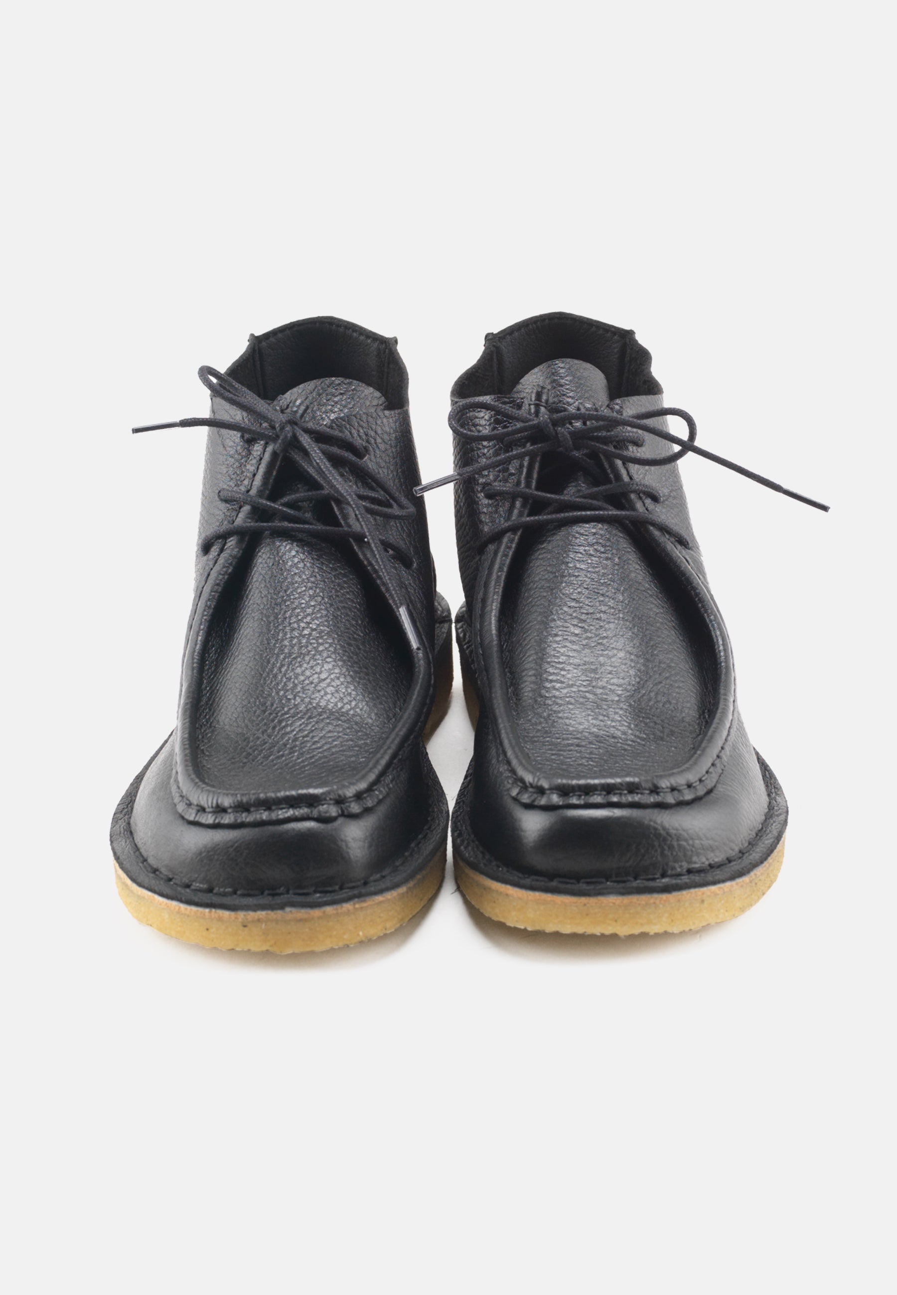 Nature Footwear Lea Snørestøvle Læder farve Black med ydersål af ægte rågummi