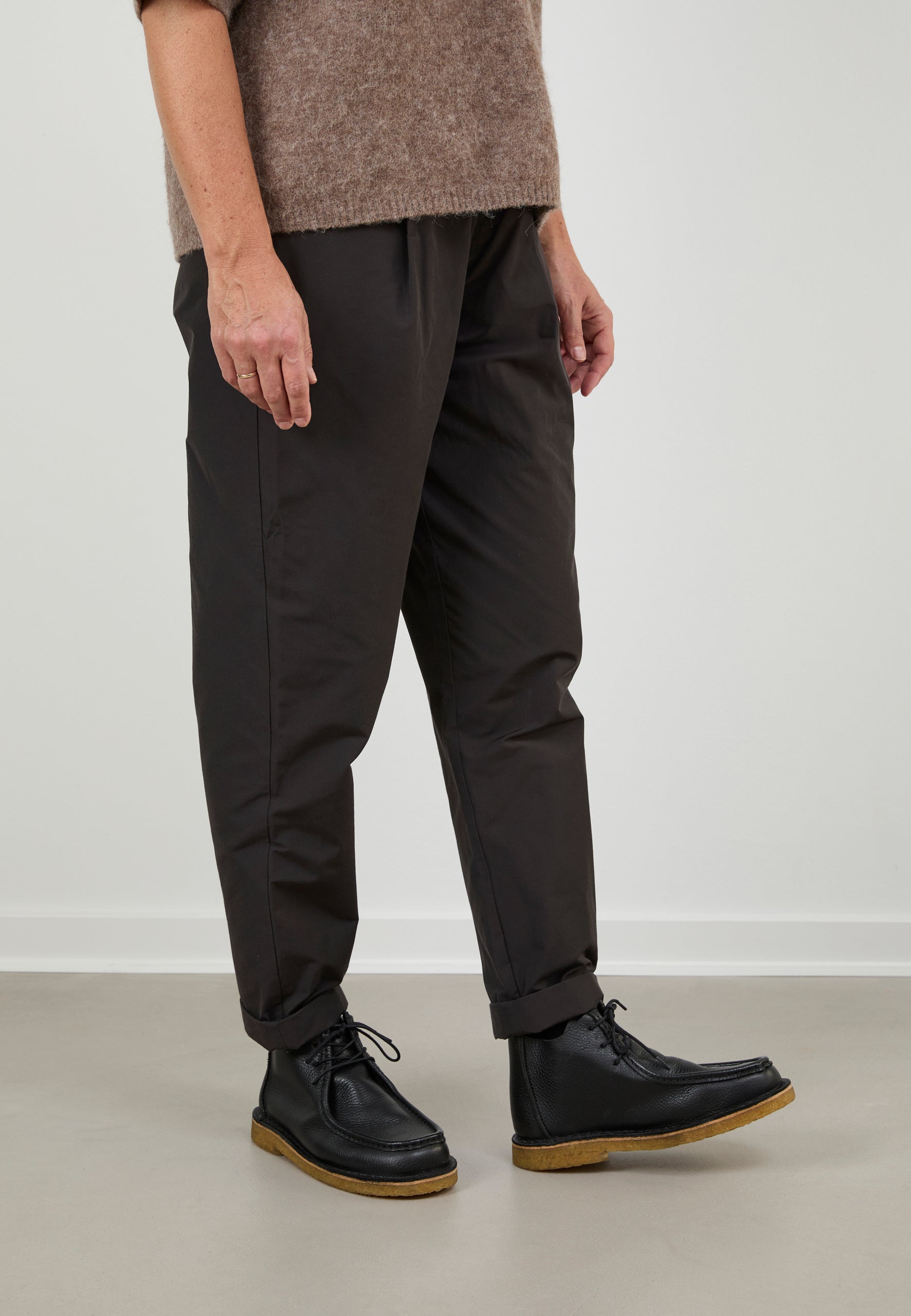Nature Footwear Lea Snørestøvle Læder farve Black med ydersål af ægte rågummi