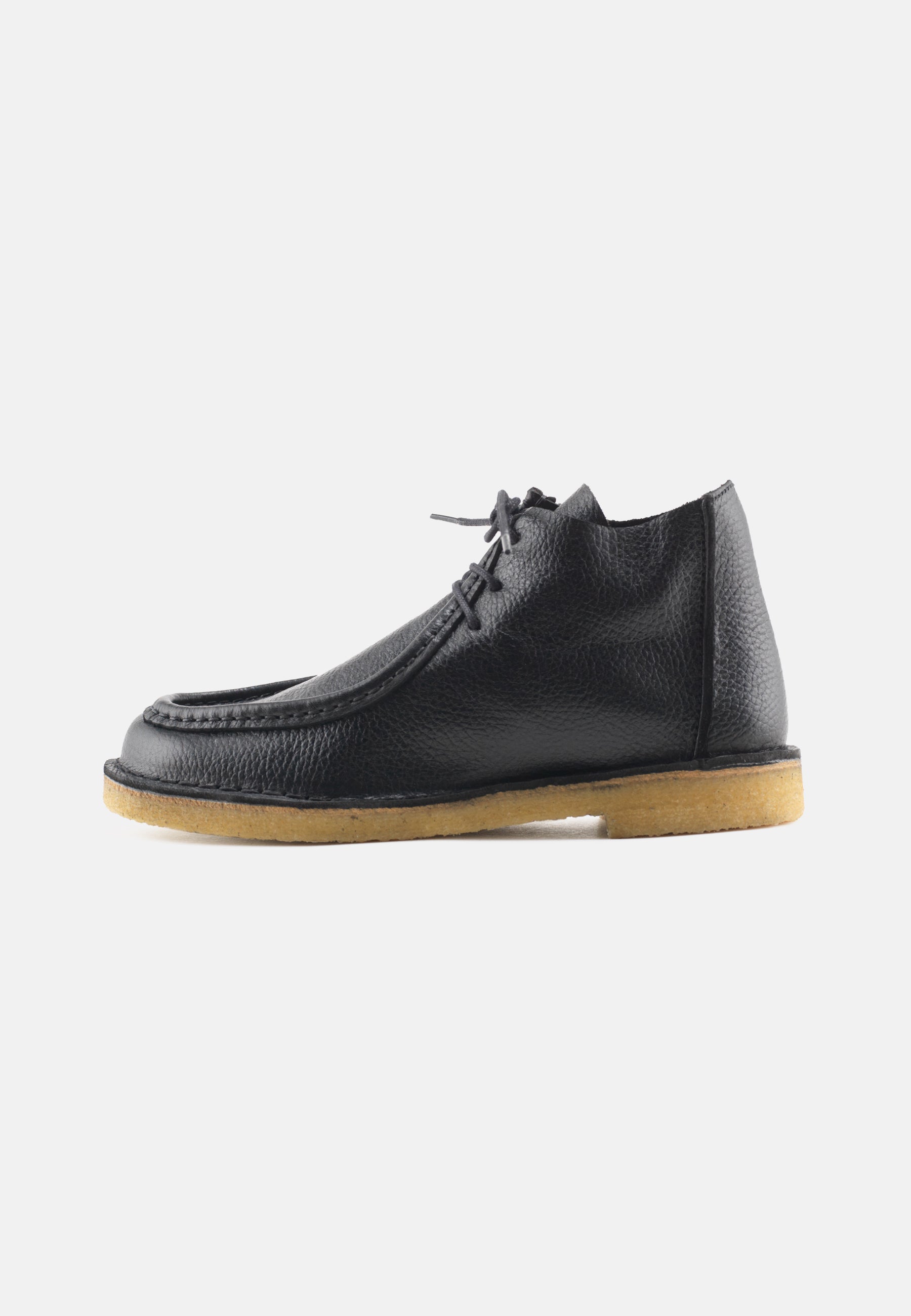 Nature Footwear Lea Snørestøvle Læder farve Black med ydersål af ægte rågummi