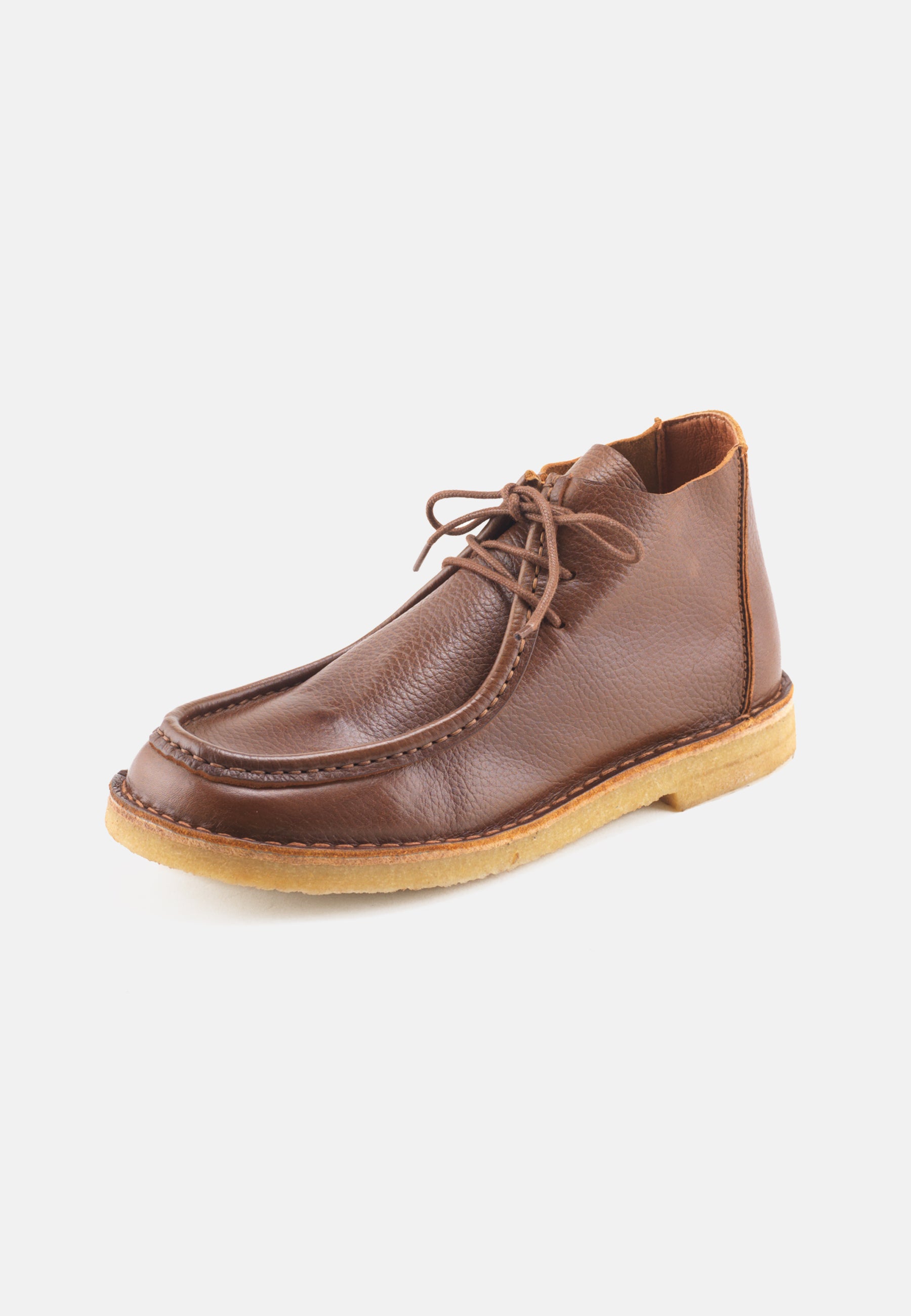 Nature Footwear Lea Snørestøvle Læder farve Tobacco med ydersål af ægte rågummi