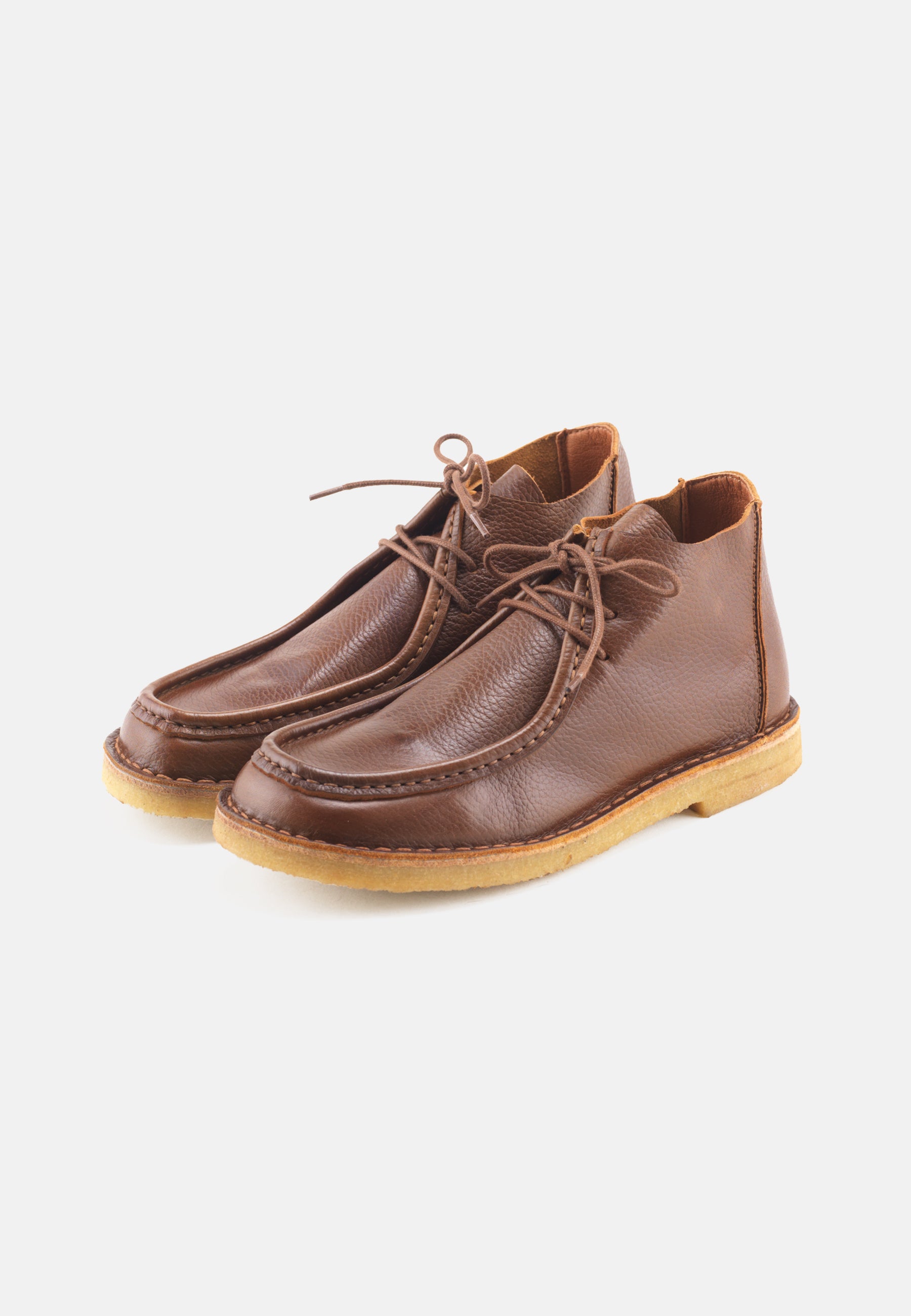 Nature Footwear Lea Snørestøvle Læder farve Tobacco med ydersål af ægte rågummi