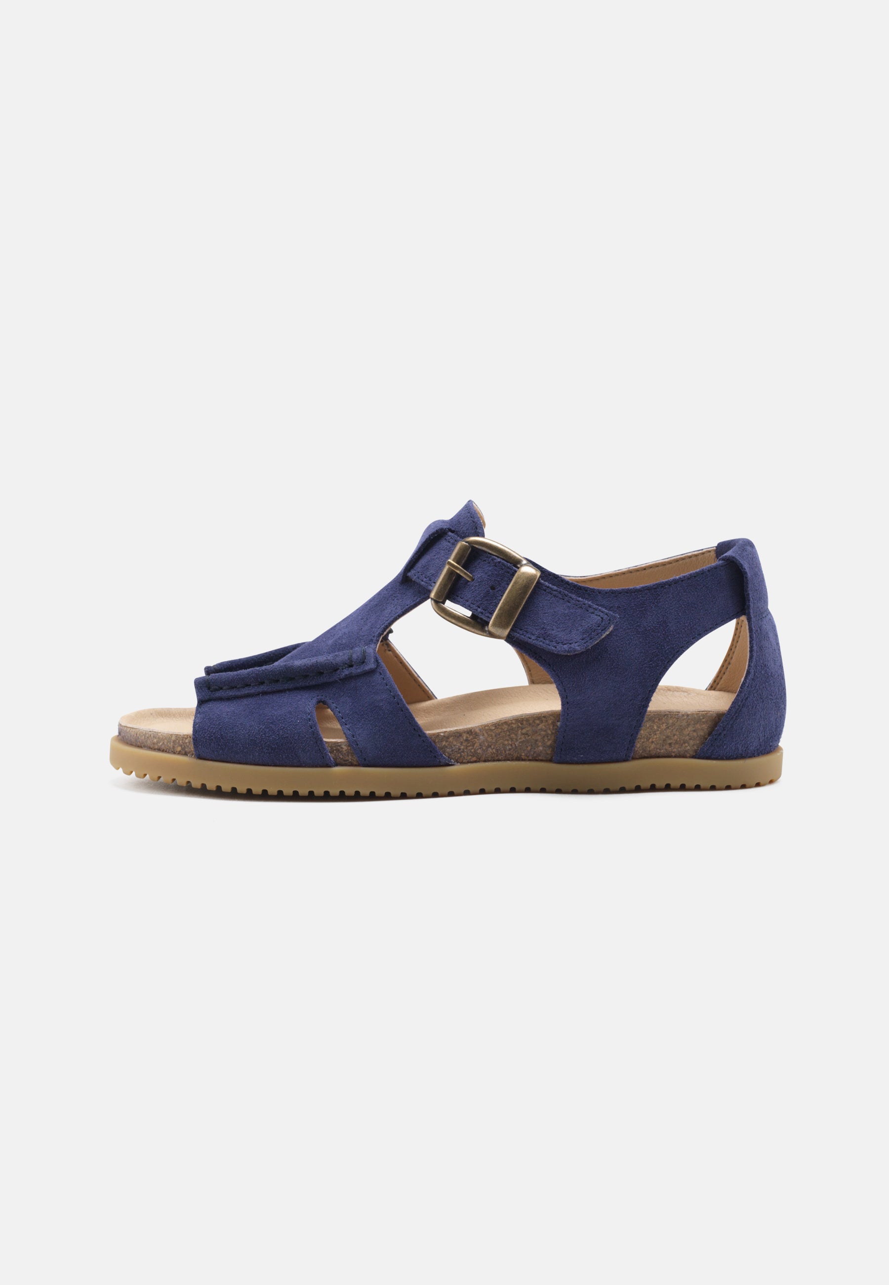 Nature Footwear Lene Sandal med lukket hæl i Suede læder farve Clematis med kork fodseng og ydersål af naturgummi