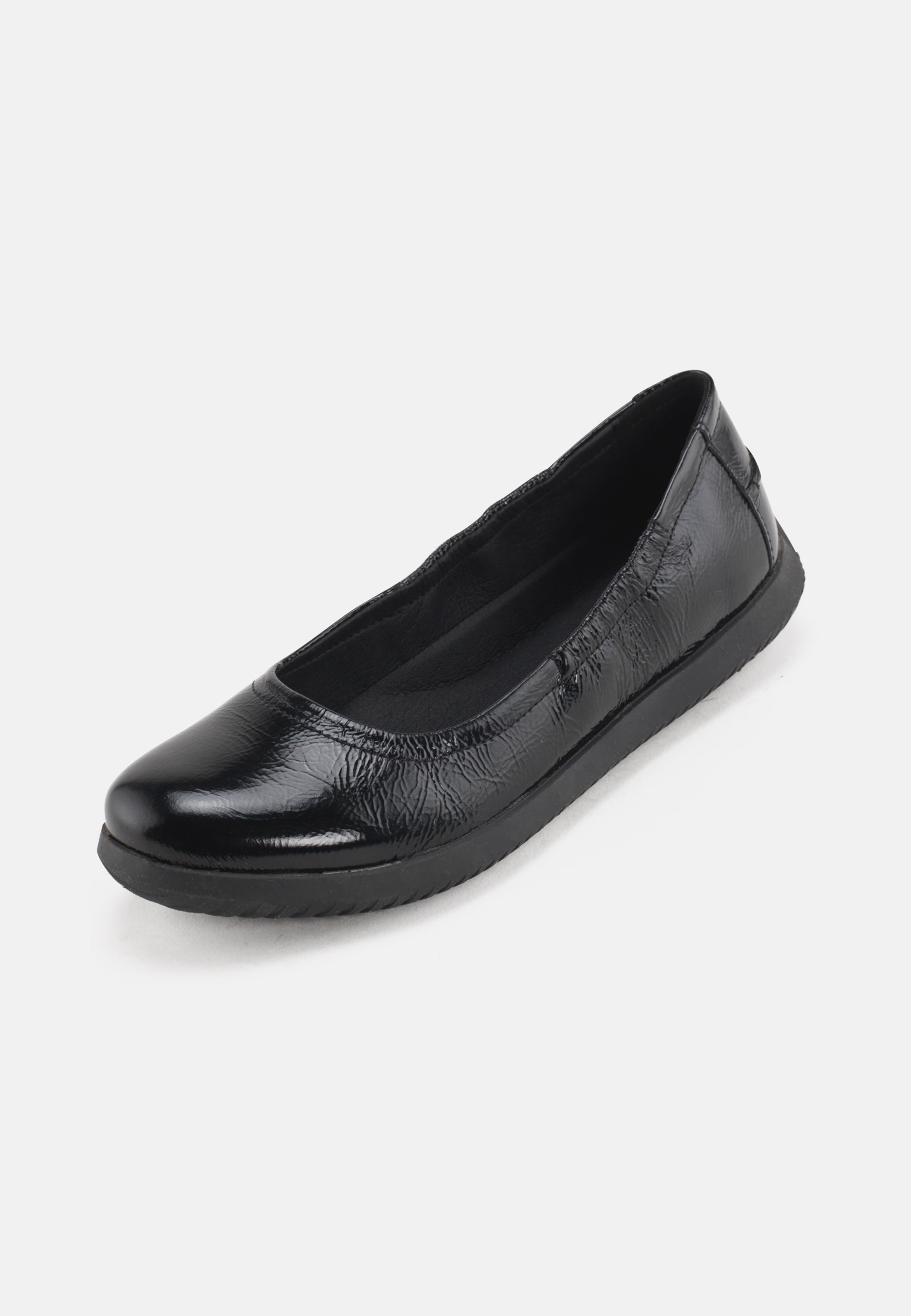 Nature Footwear Marie Ballerina Lak læder i farve Black med naturgummisål