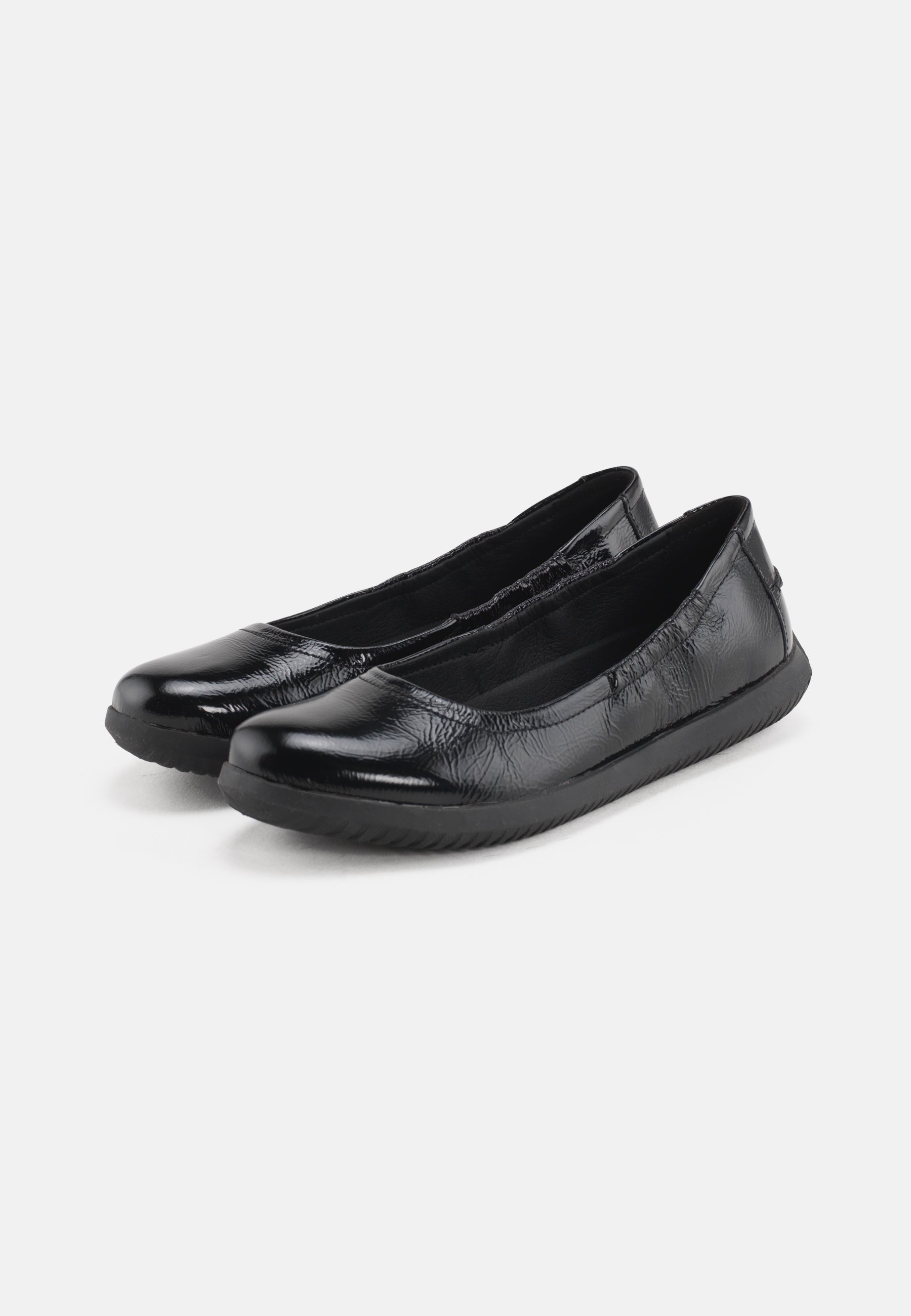 Nature Footwear Marie Ballerina Lak læder i farve Black med naturgummisål