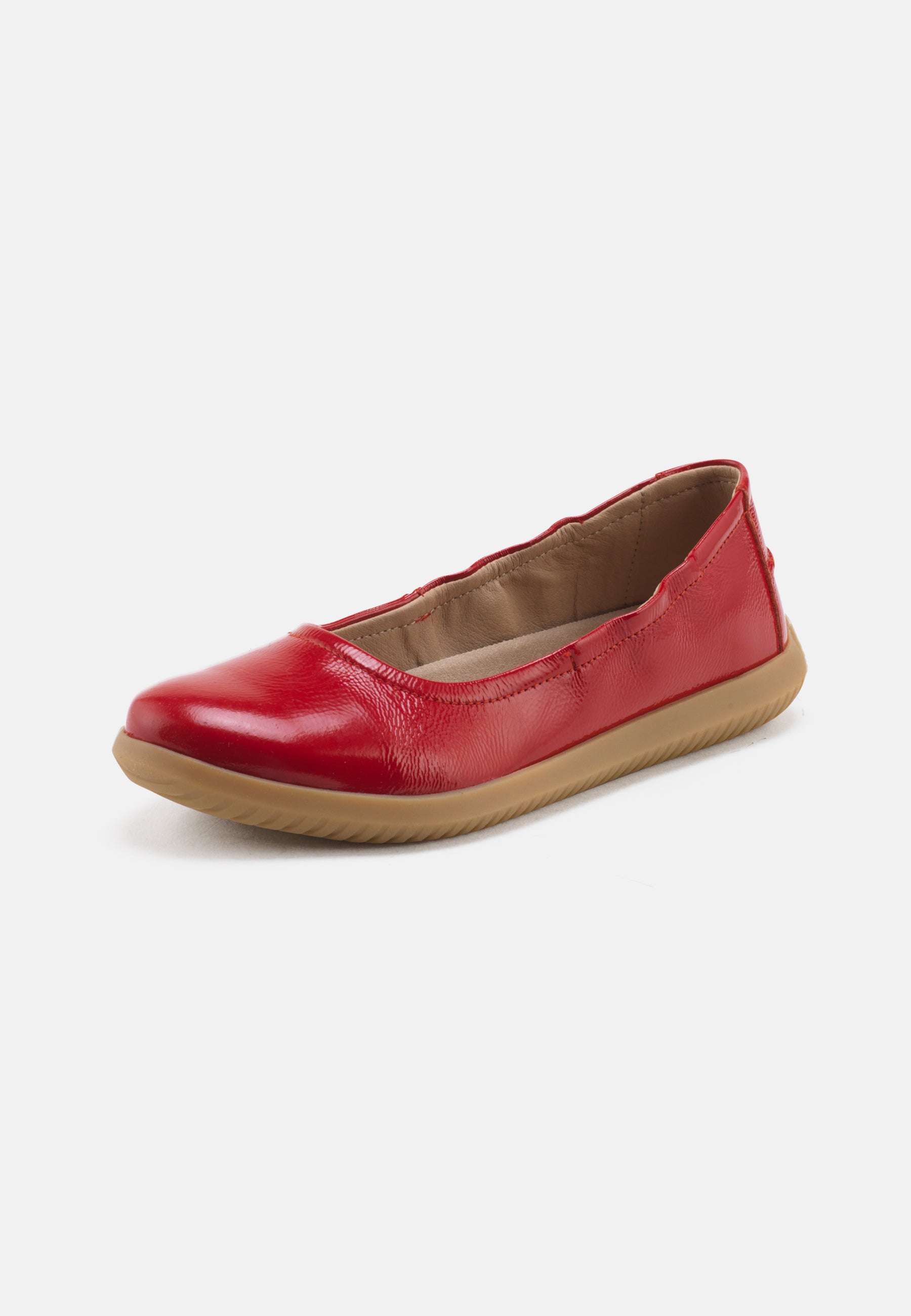 Nature Footwear Marie Ballerina Lak læder i farve Red med naturgummisål