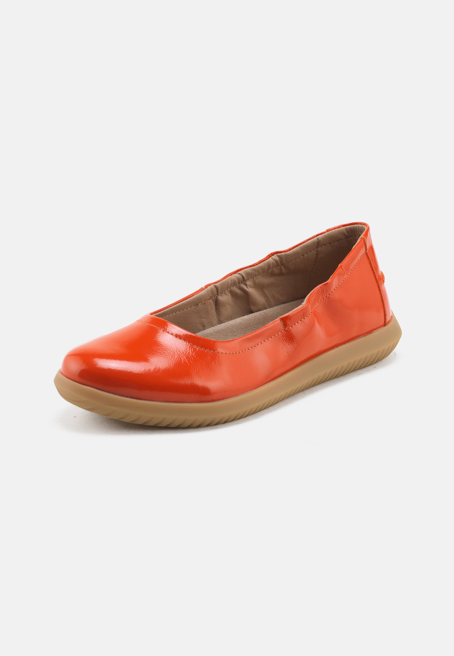 Nature Footwear Marie Ballerina Lak læder i farve Orange med naturgummisål