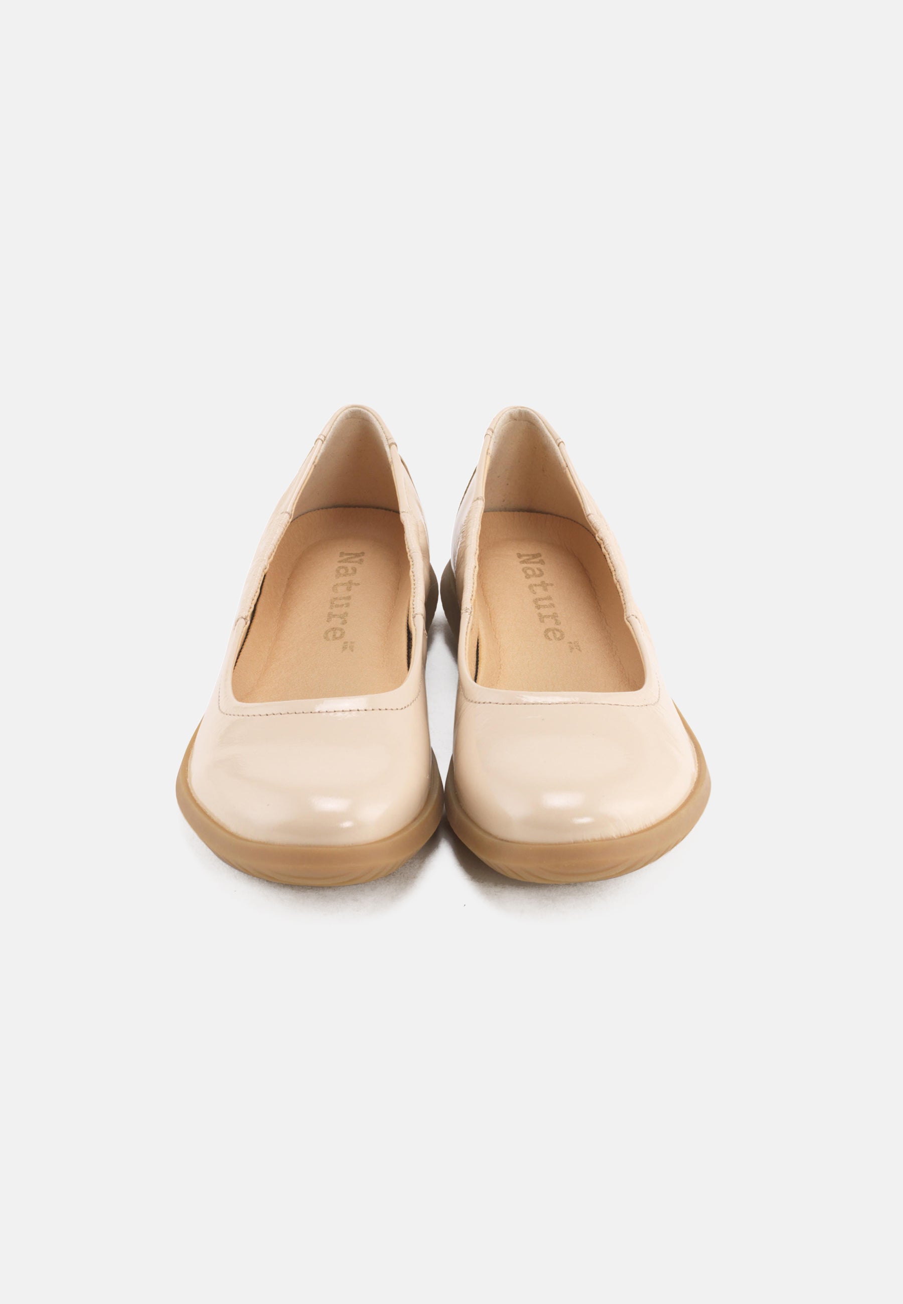 Nature Footwear Marie Ballerina Lak læder i farve Cream med naturgummisål