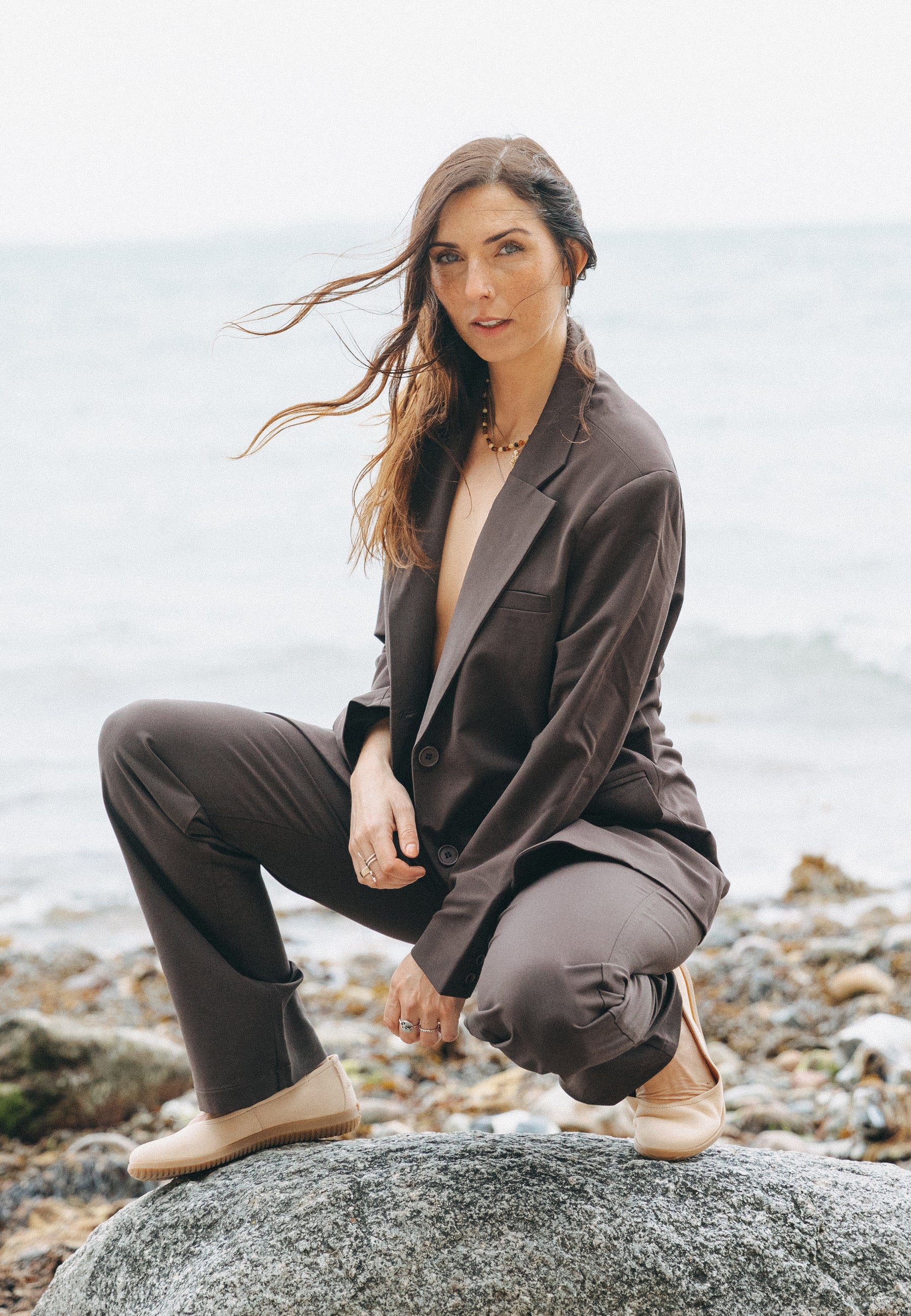 Nature Footwear Marie Ballerina Lak læder i farve Cream med naturgummisål