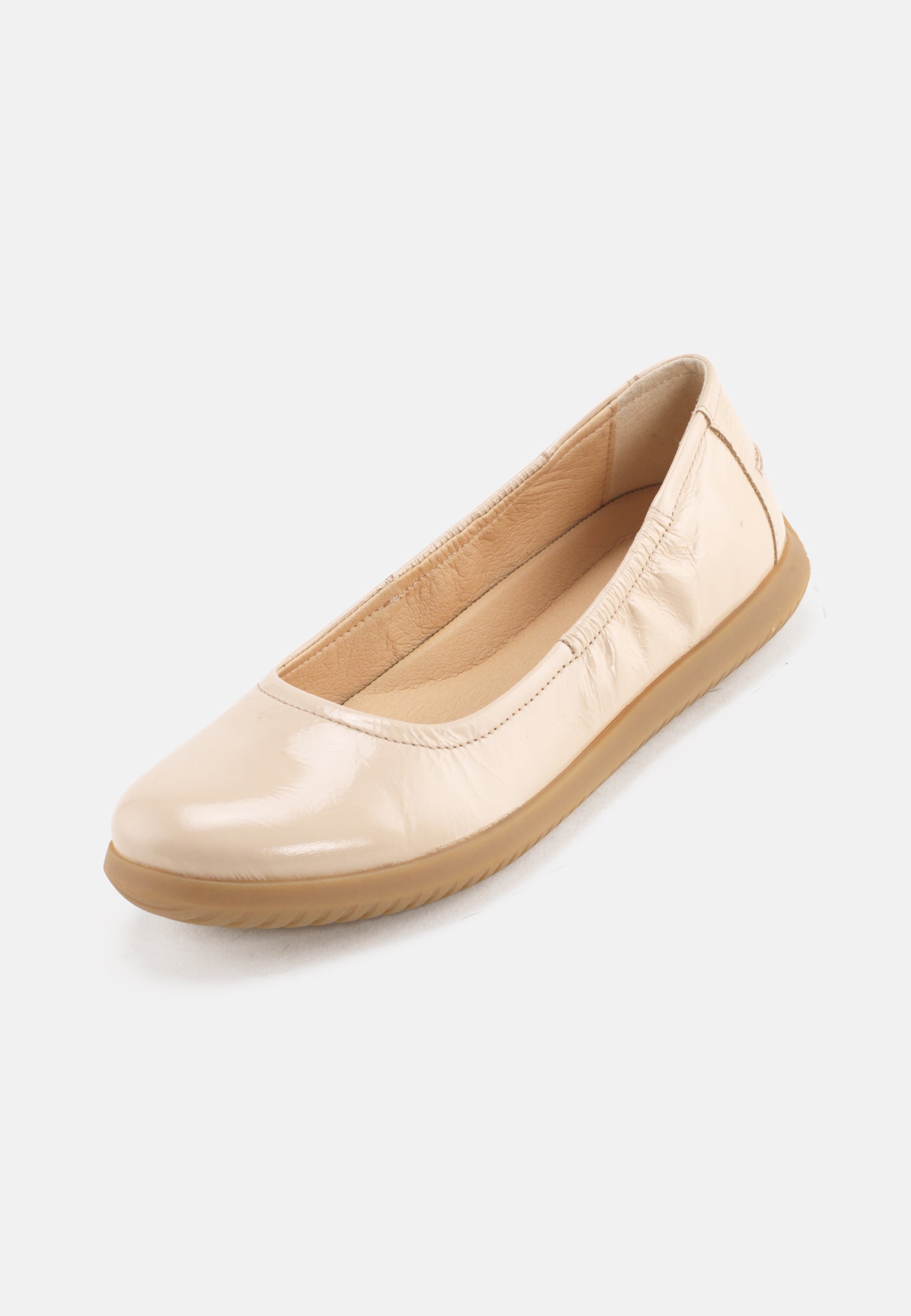 Nature Footwear Marie Ballerina Lak læder i farve Cream med naturgummisål