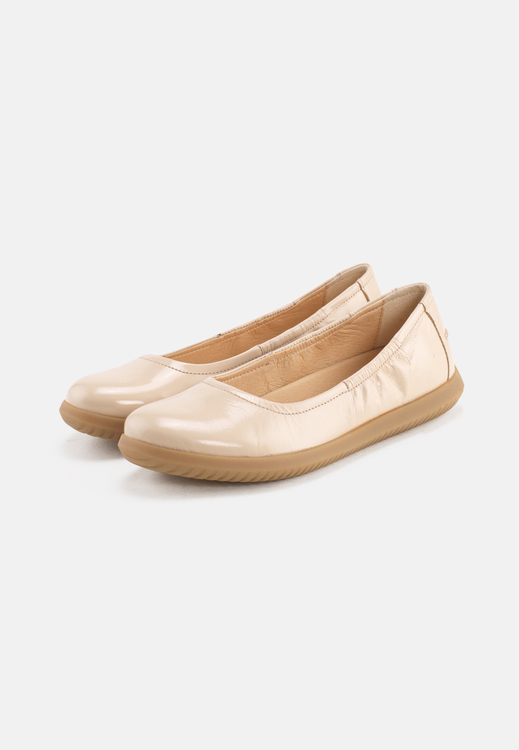 Nature Footwear Marie Ballerina Lak læder i farve Cream med naturgummisål