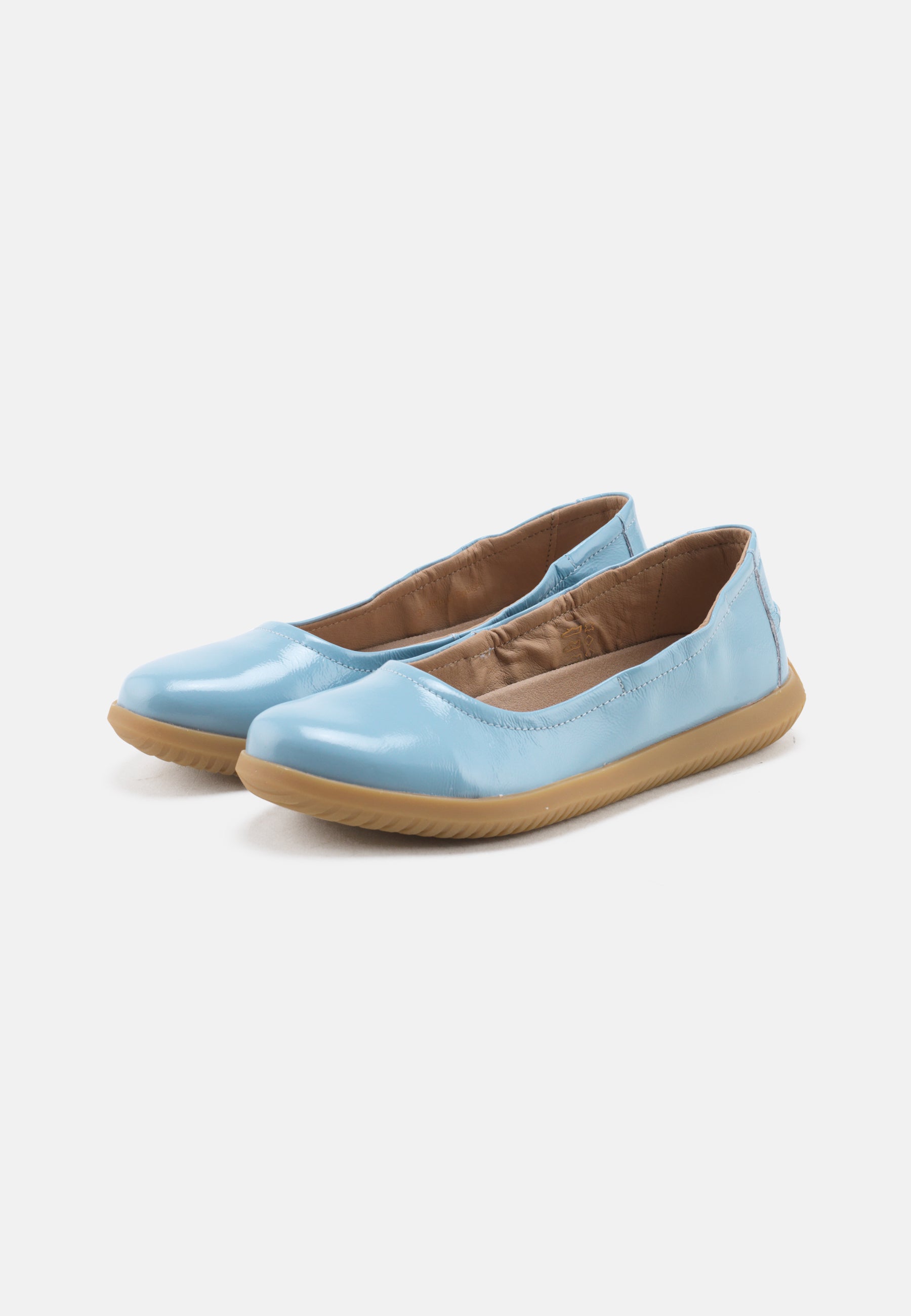 Nature Footwear Marie Ballerina Lak læder i farve Sky med naturgummisål