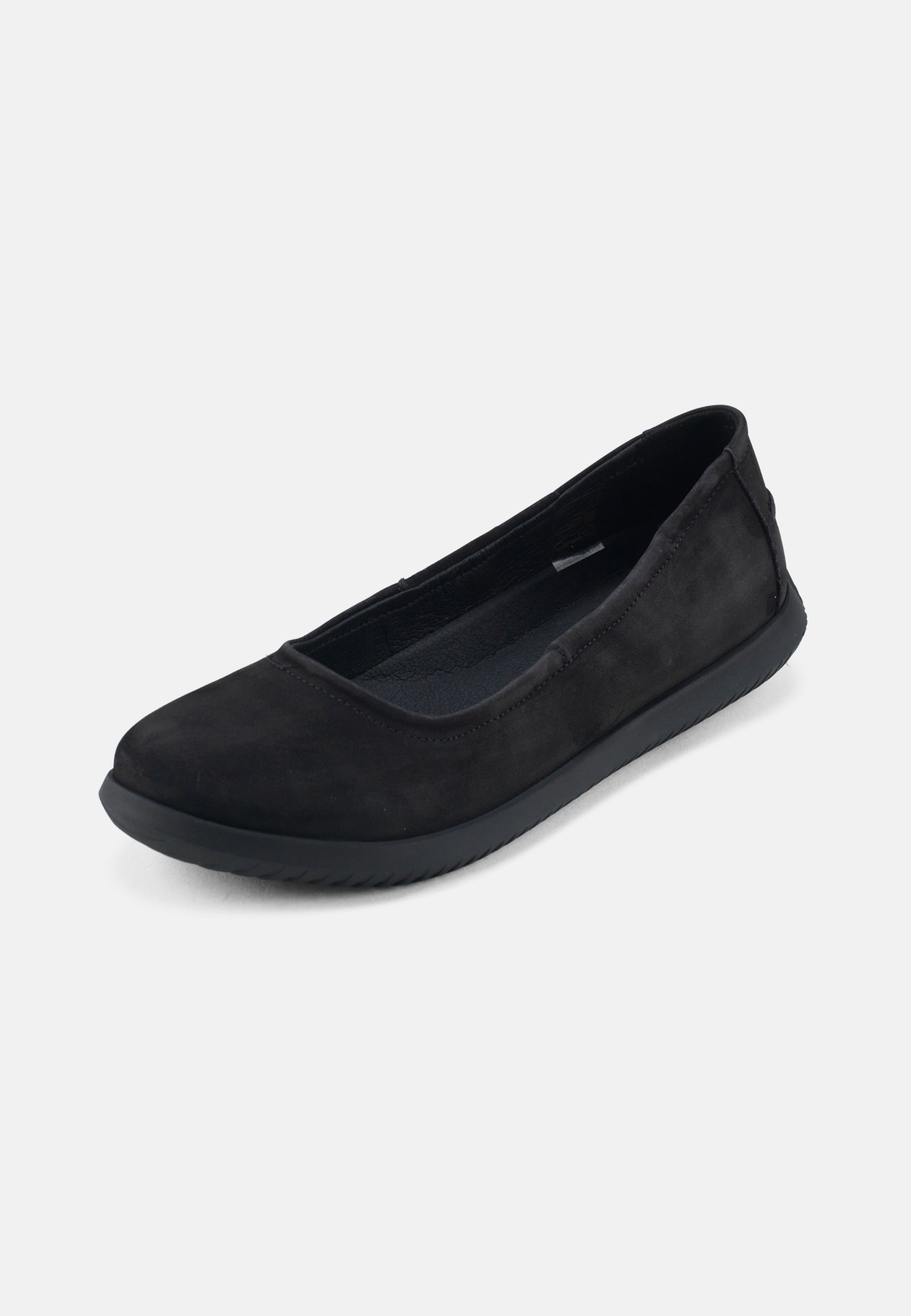 Nature Footwear Marie Ballerina Nubuck Shoe 002 Black