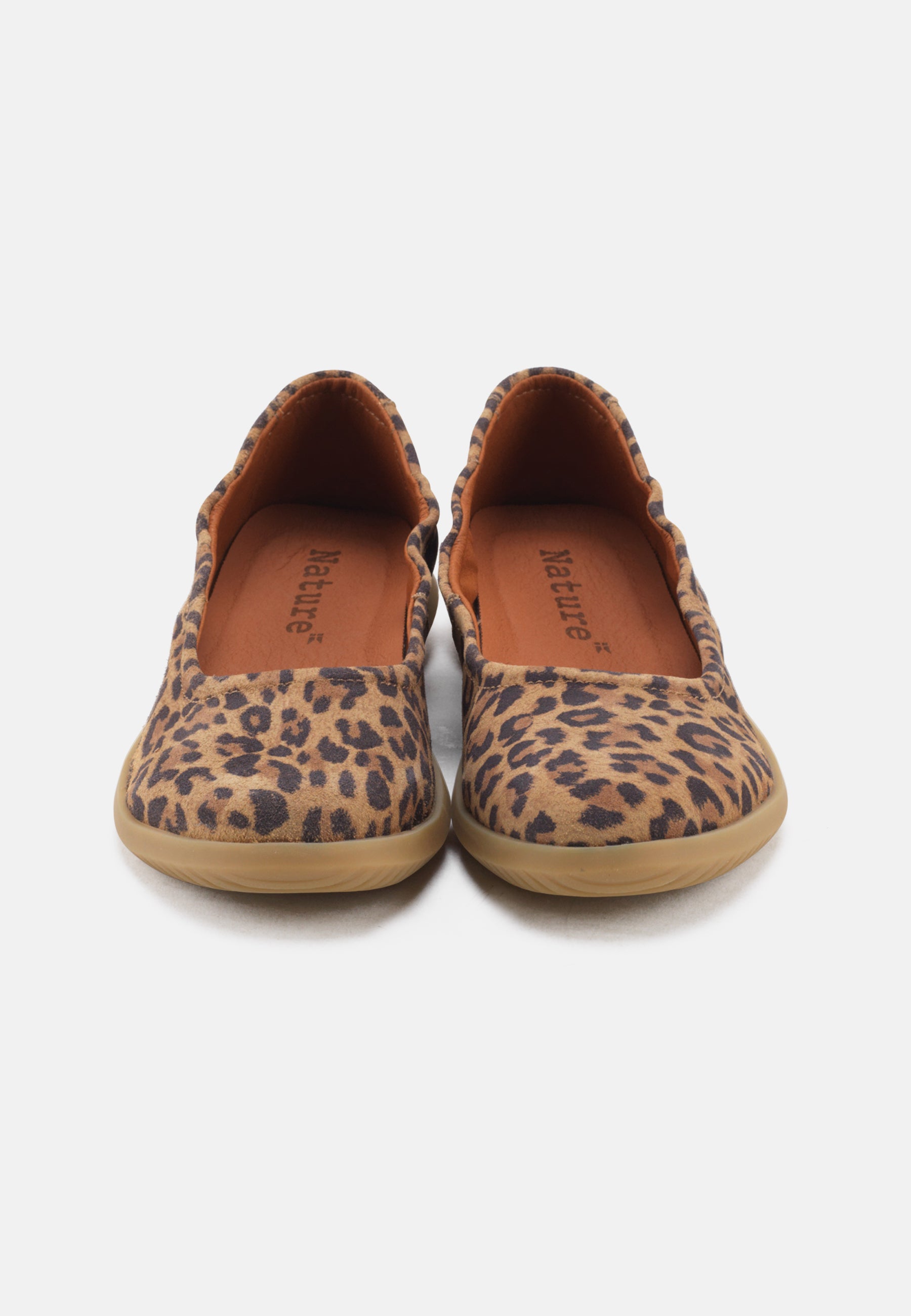 Nature Footwear Marie Ballerina Suede Print Shoe 100 Leopard