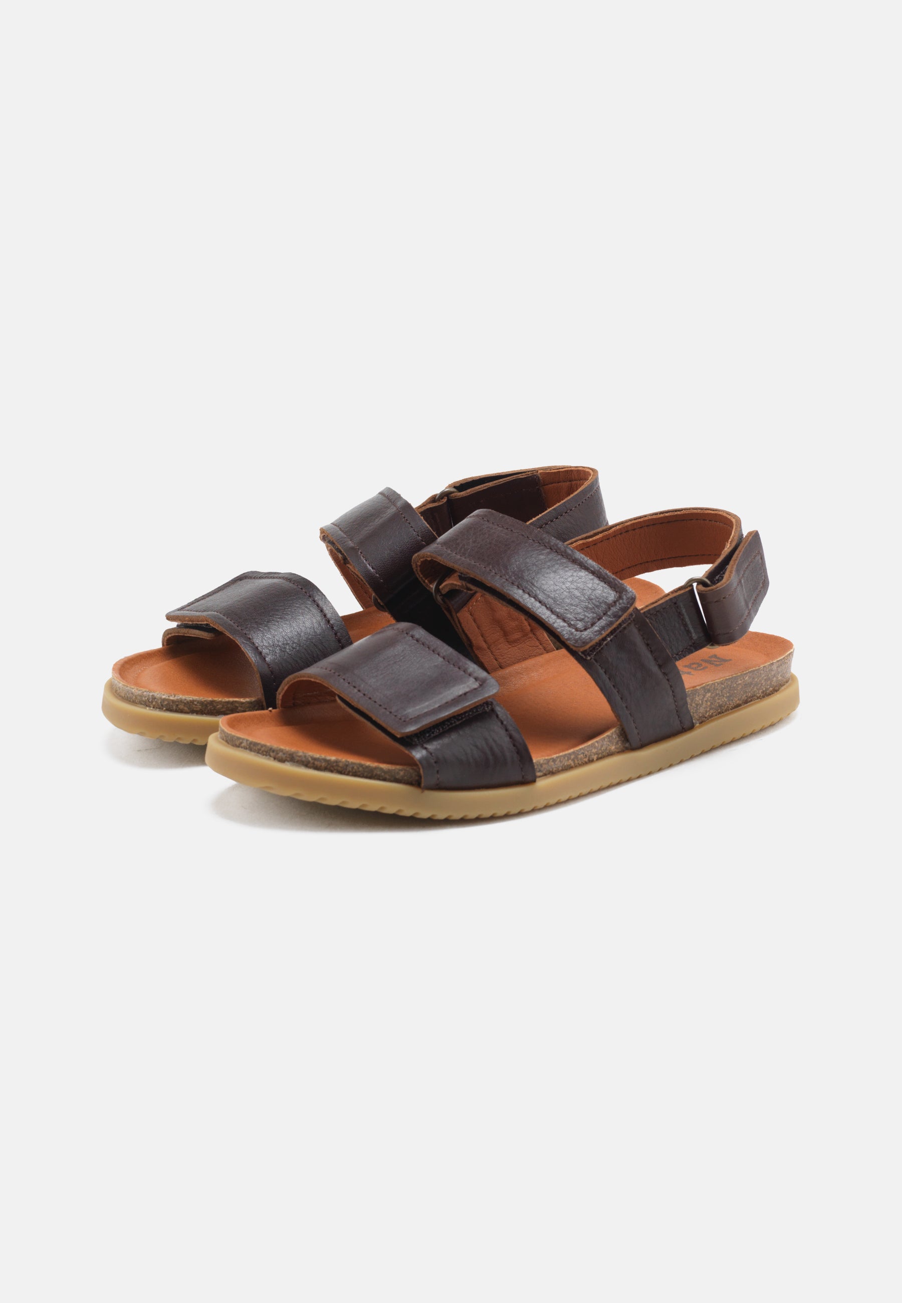 Nature Footwear Mathilde Sandal Læder farve Coffee med kork fodseng og ydersål af naturgummi