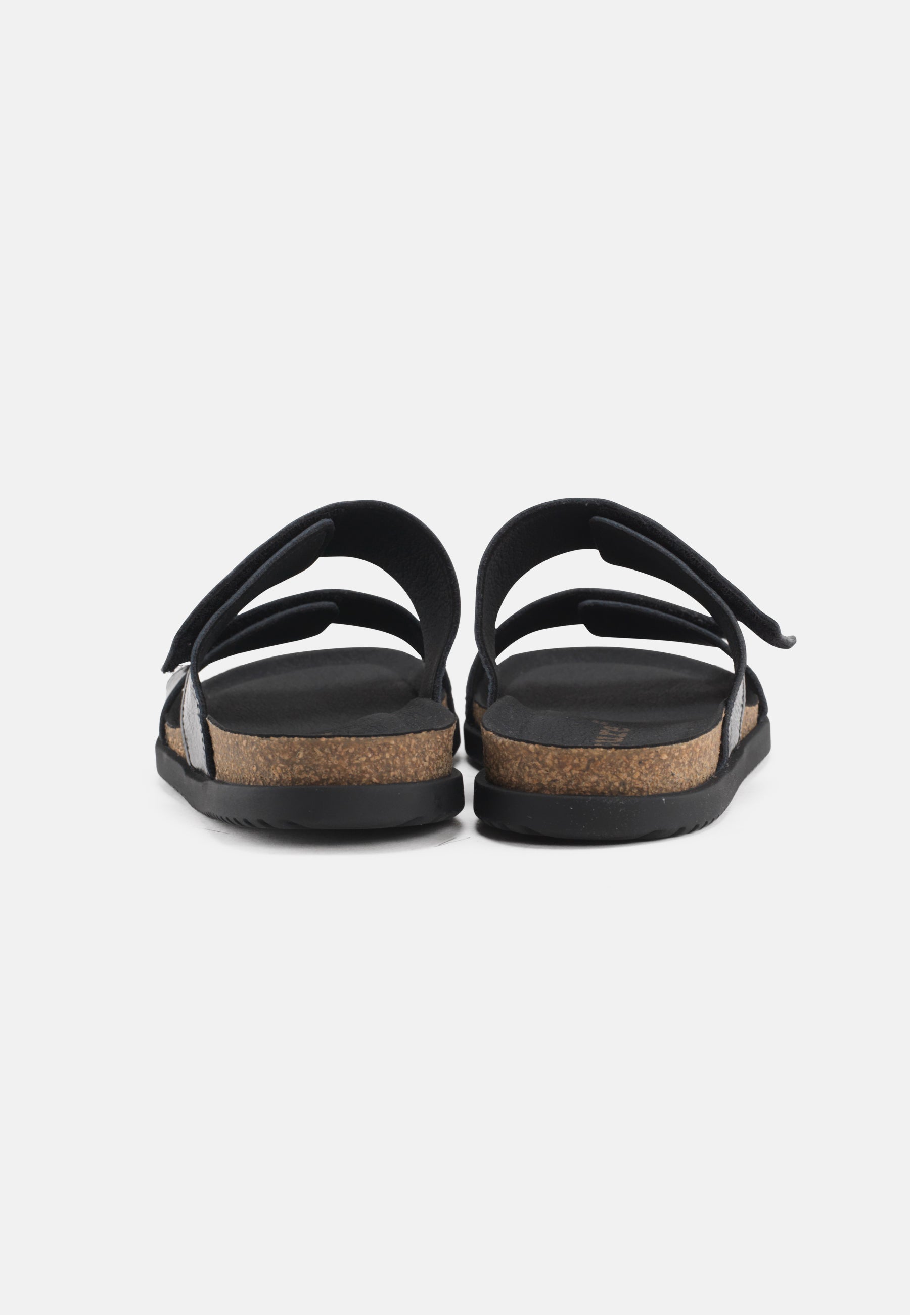 Nature Footwear Mie Slide sandal Lak læder i fave Black med fodseng af kork og ydersål af naturgummi