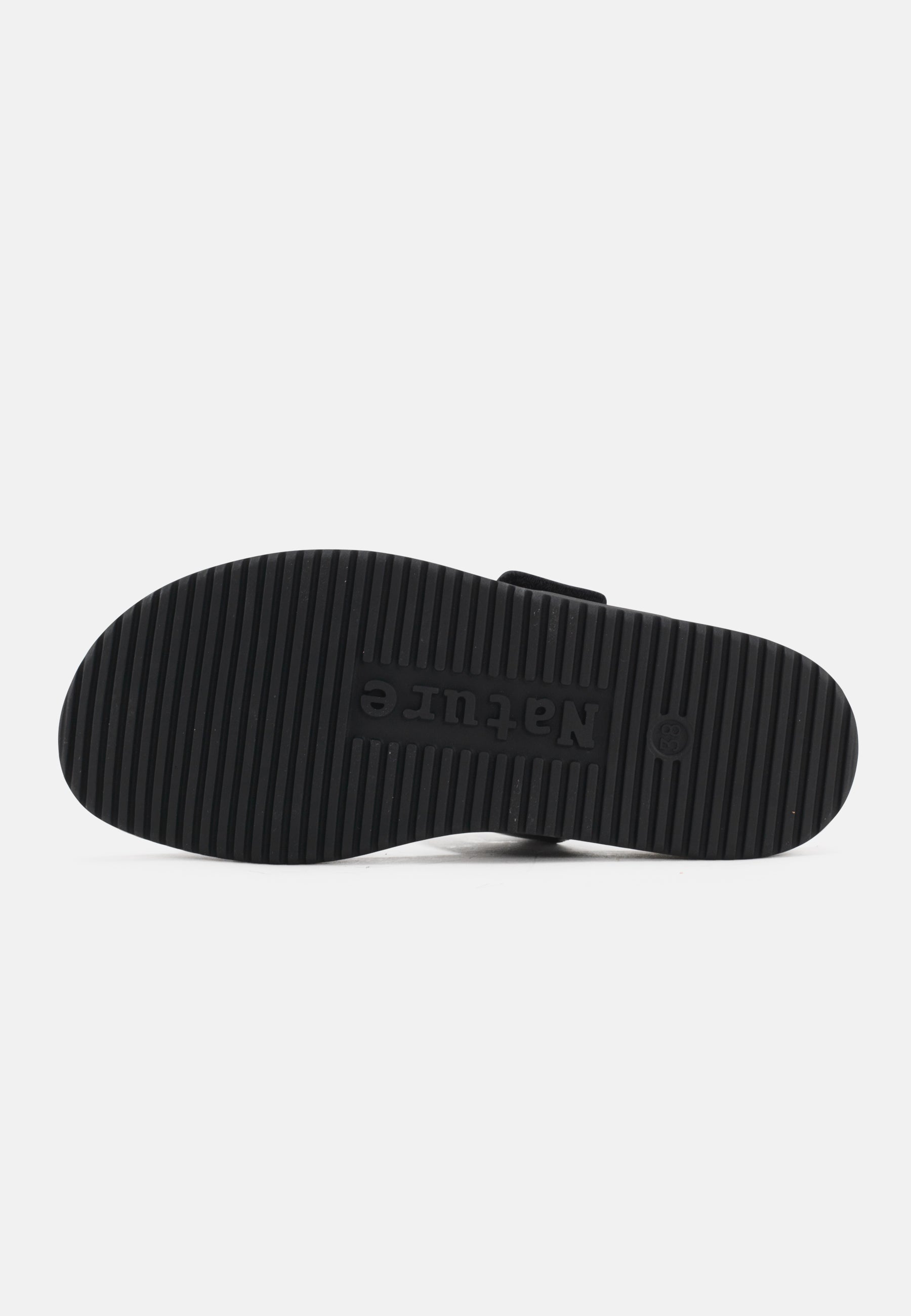 Nature Footwear Mie Slide sandal Lak læder i fave Black med fodseng af kork og ydersål af naturgummi