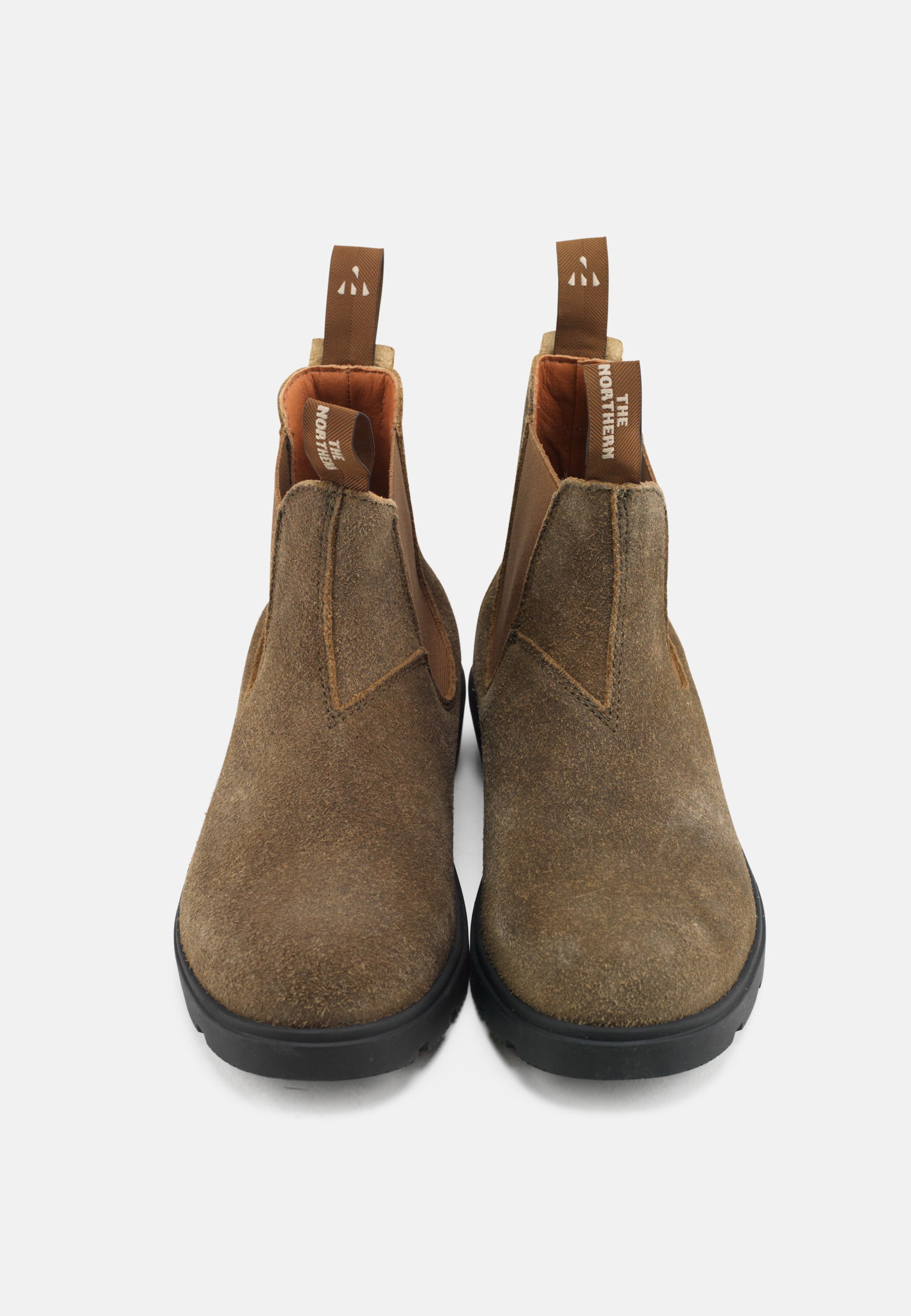 Nature Footwear Nora Støvle med elastik i siderne i Suede  Læder farve Moss Green med sål af naturgummi