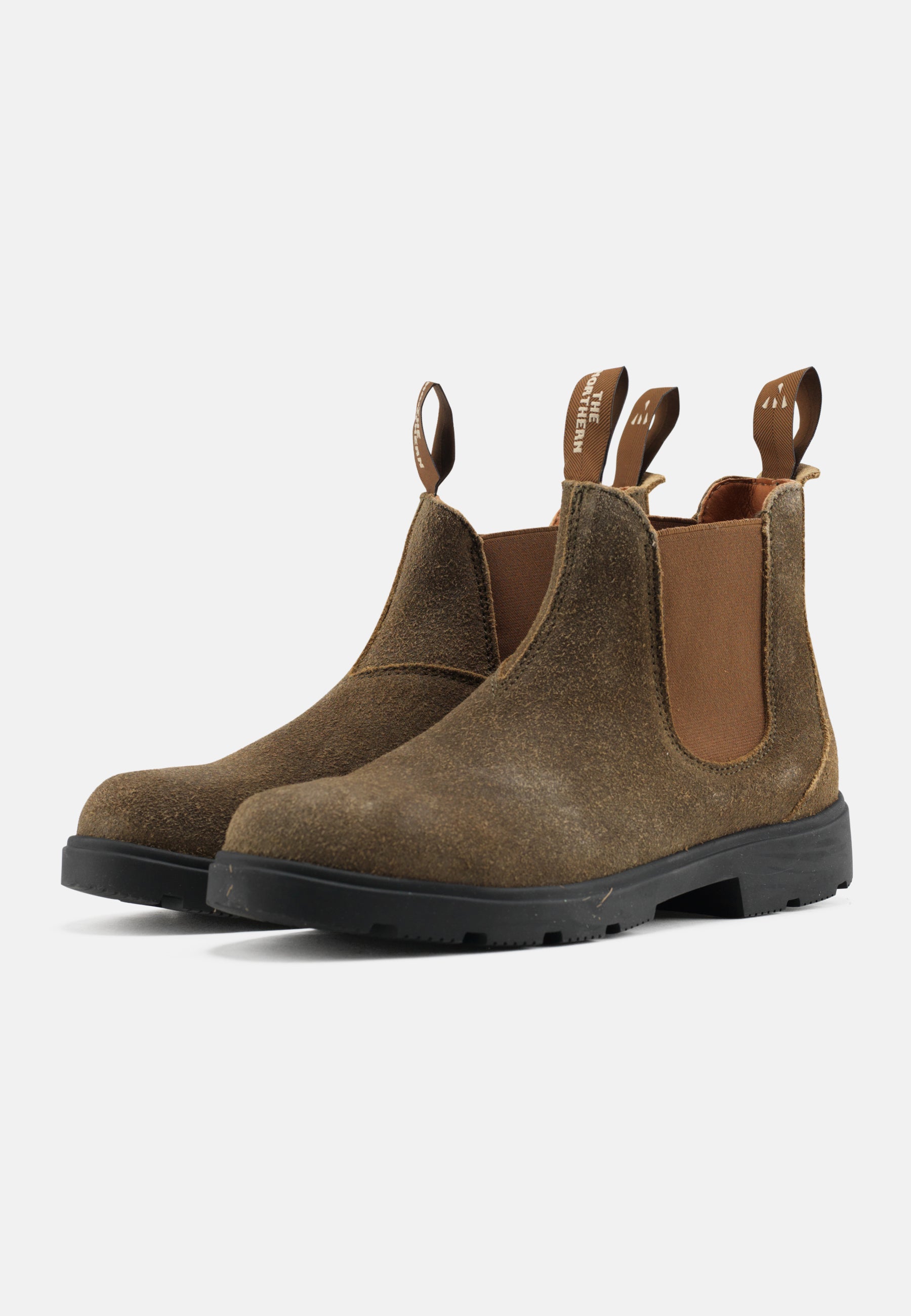 Nature Footwear Nora Støvle med elastik i siderne i Suede  Læder farve Moss Green med sål af naturgummi