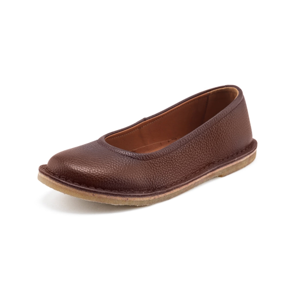 Nature Footwear Sol Ballerina Leather Slip on 114 Tobacco