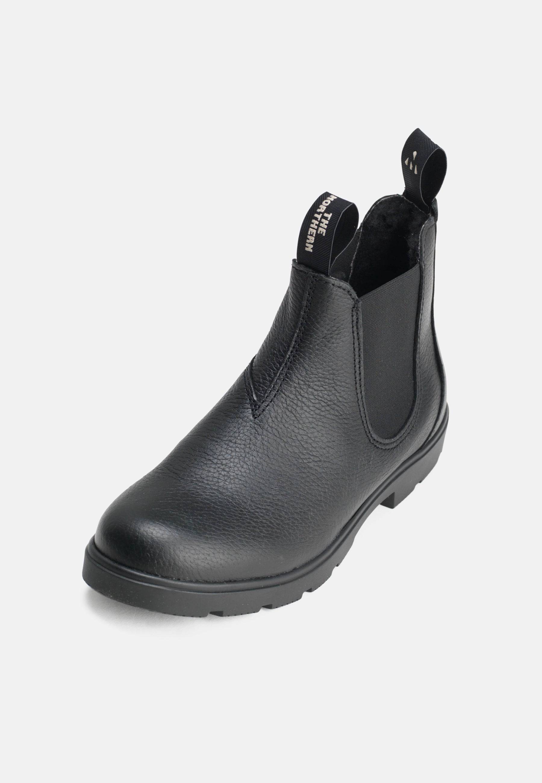 Thor Varmforet Støvle Elk Pull Up Leather - Black - Nature Footwear