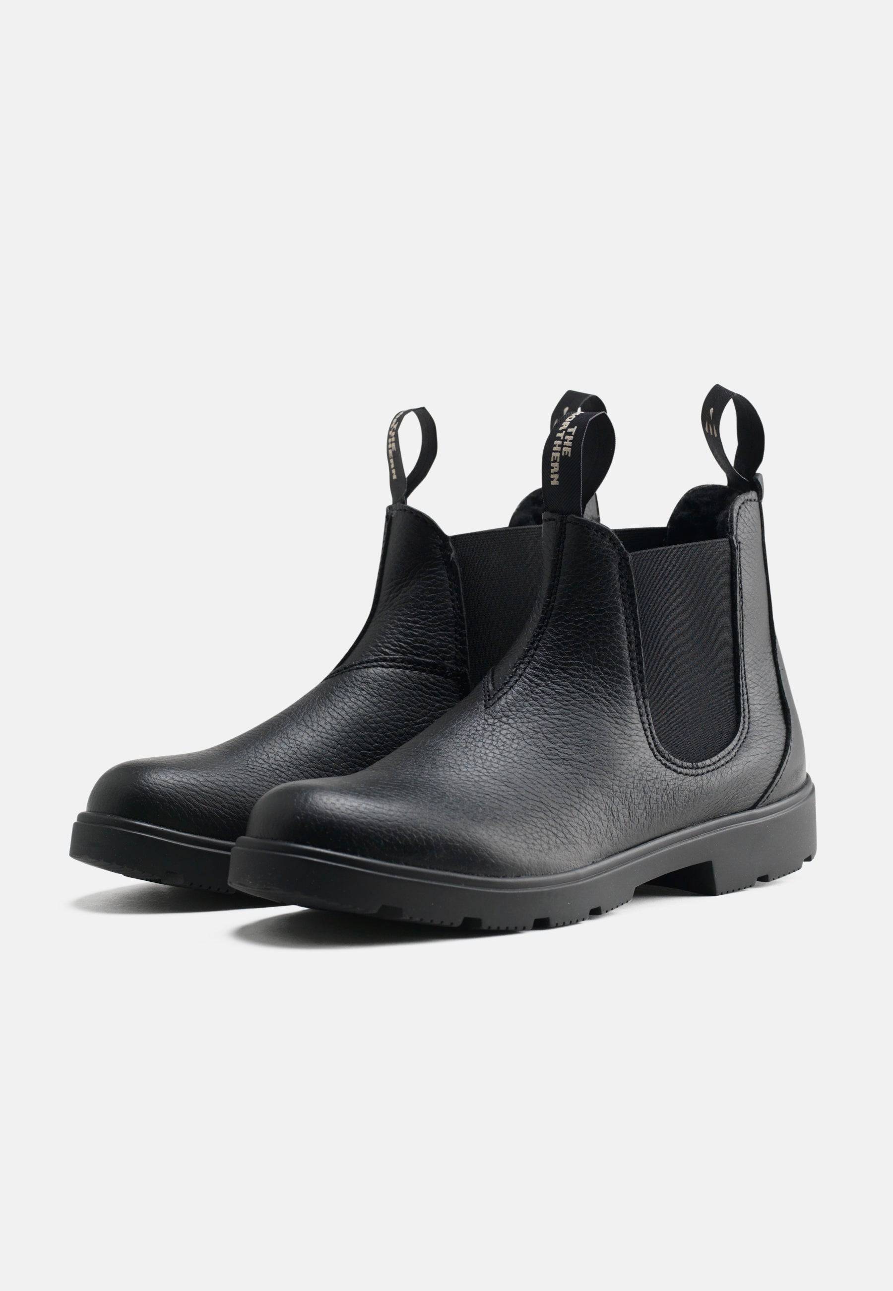Thor Varmforet Støvle Elk Pull Up Leather - Black - Nature Footwear