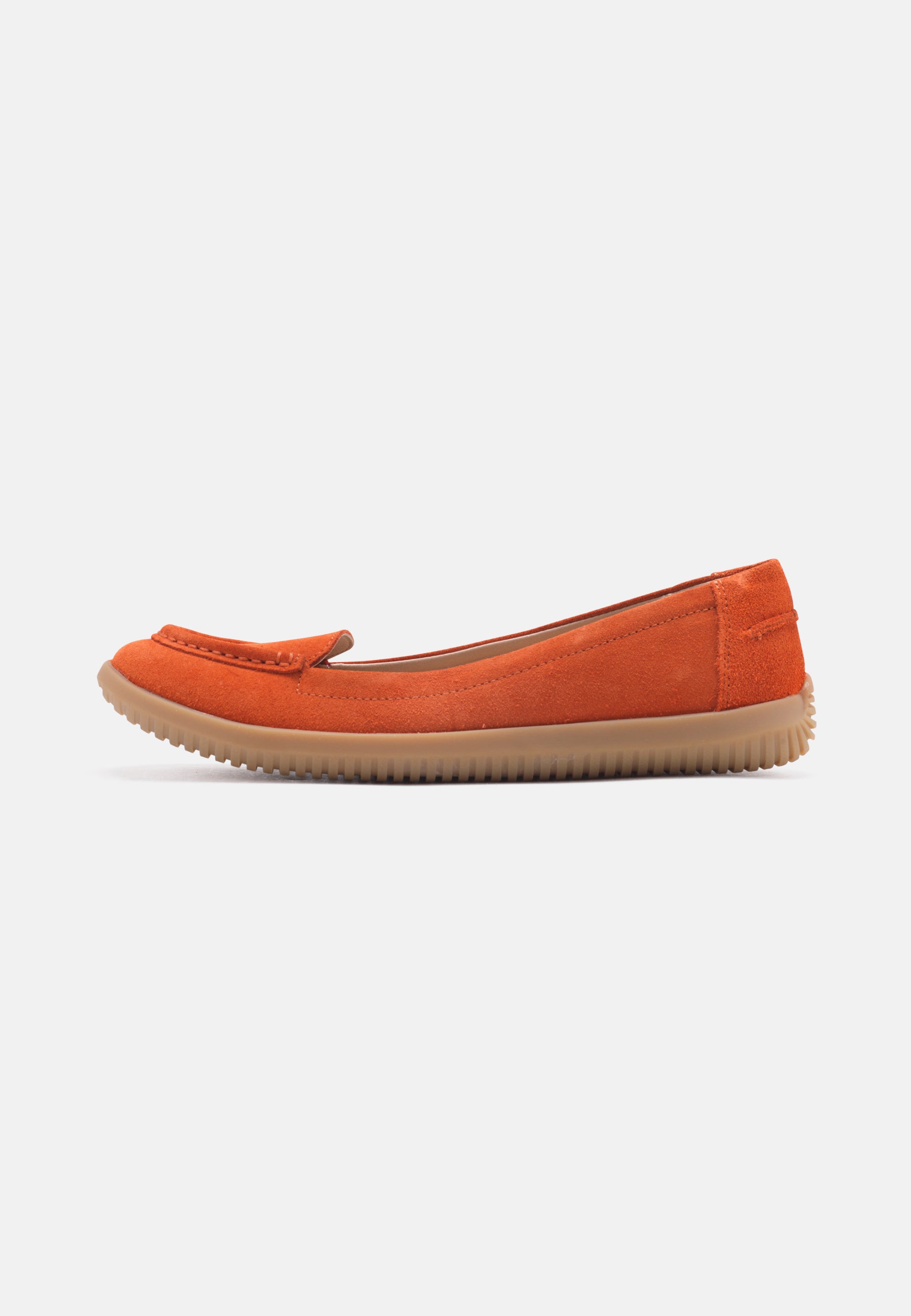 Nature Footwear Tina Loafer Suede læder farve Orange med udtagelig indlægssål og ydersål af naturgummi