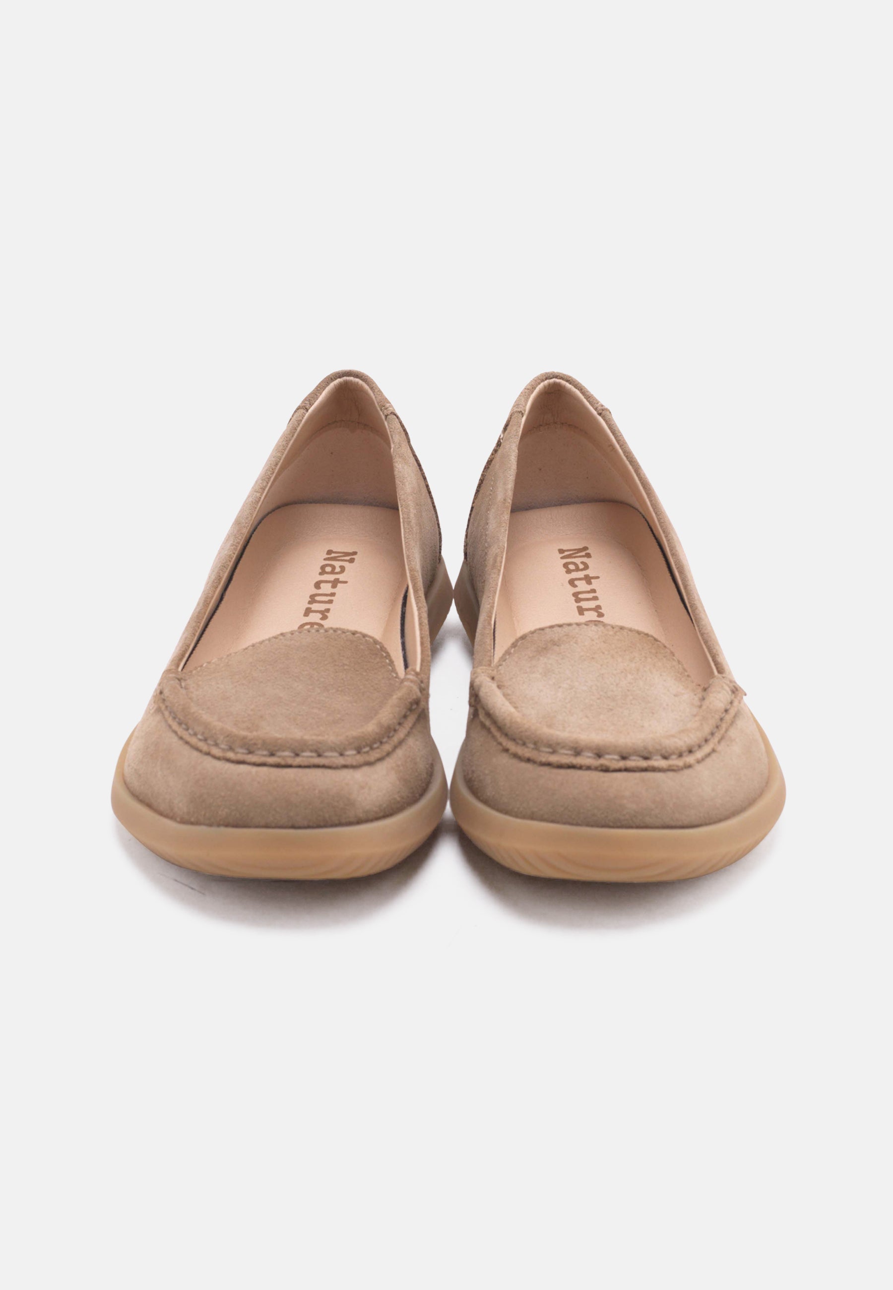 Nature Footwear Tina Loafer Suede læder farve Moonrock med udtagelig indlægssål og ydersål af naturgummi
