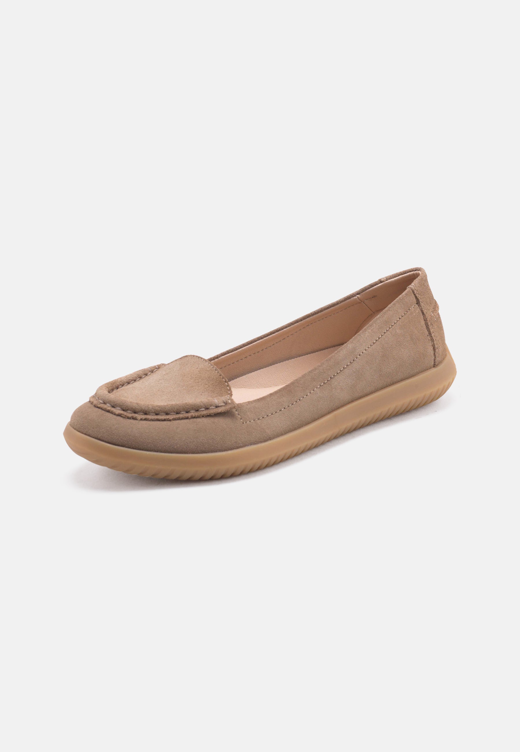 Nature Footwear Tina Loafer Suede læder farve Moonrock med udtagelig indlægssål og ydersål af naturgummi